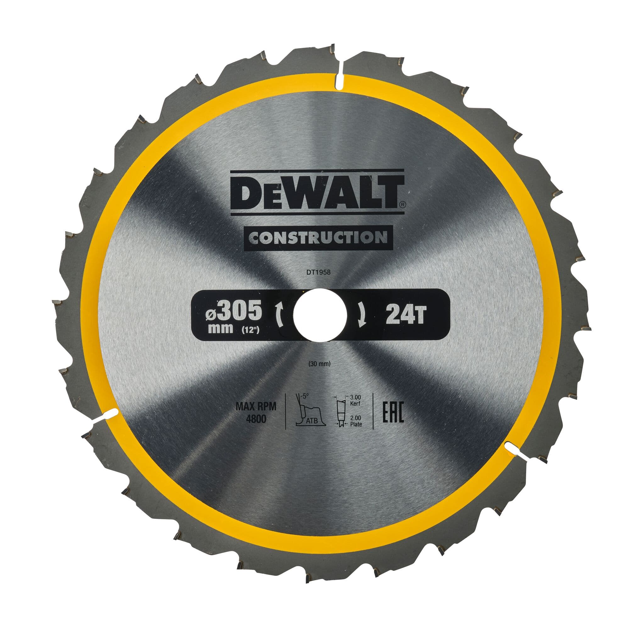 Dewalt Cirkelzaagblad 305x30x3.00 24T Construction DT1958-QZ