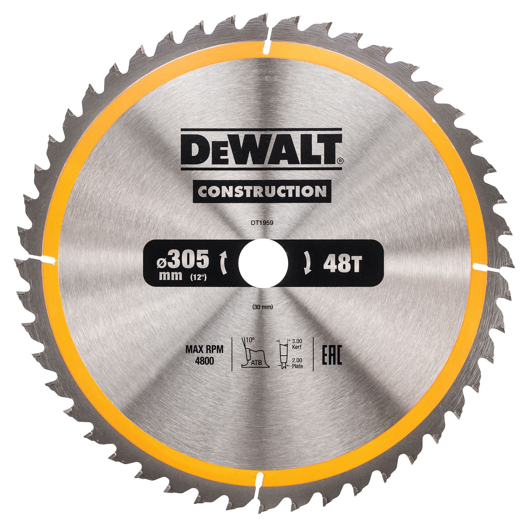 Dewalt Cirkelzaagblad 305x30x3.00 48T Construction DT1959-QZ