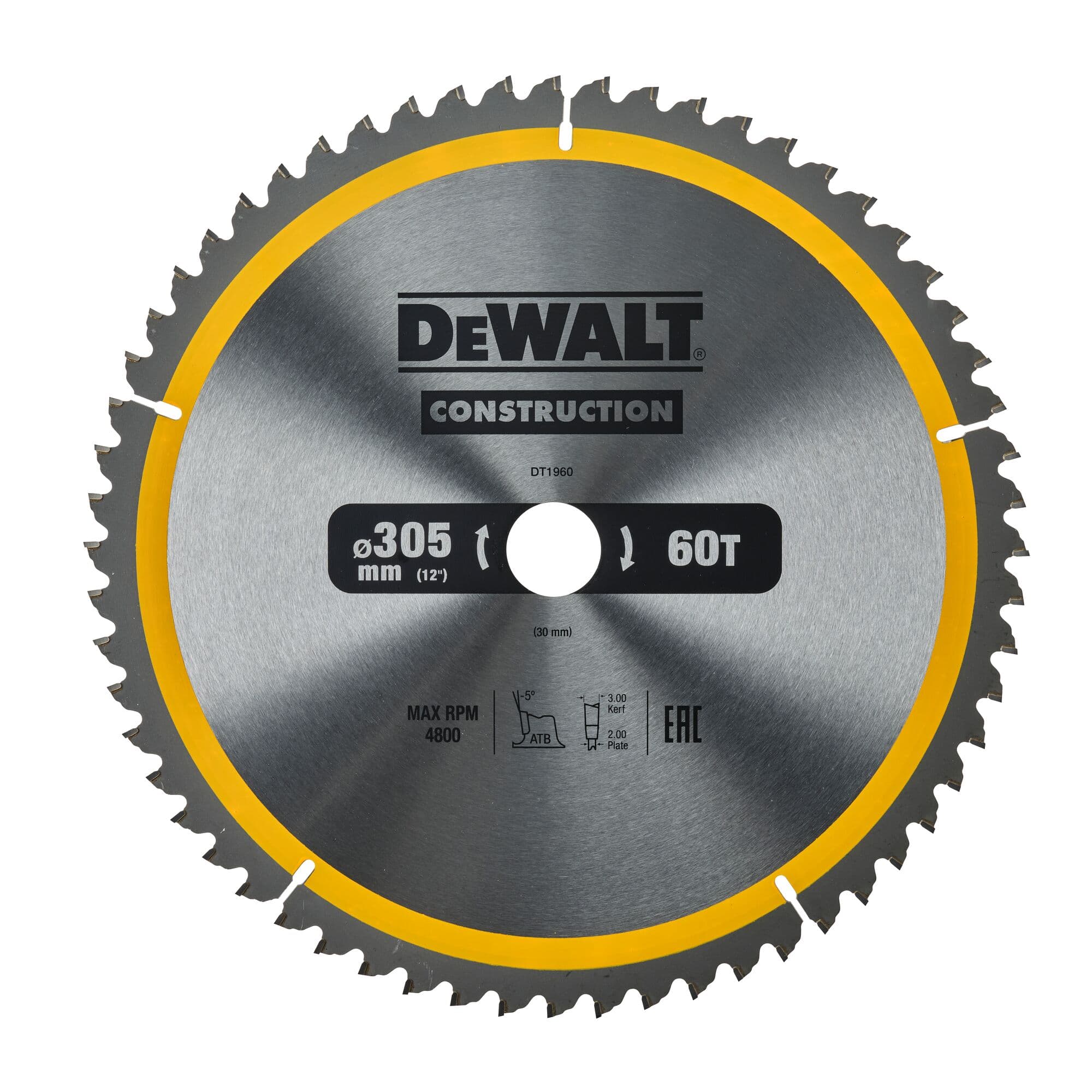 Dewalt Cirkelzaagblad 305x30x3.00 60T Construction DT1960-QZ