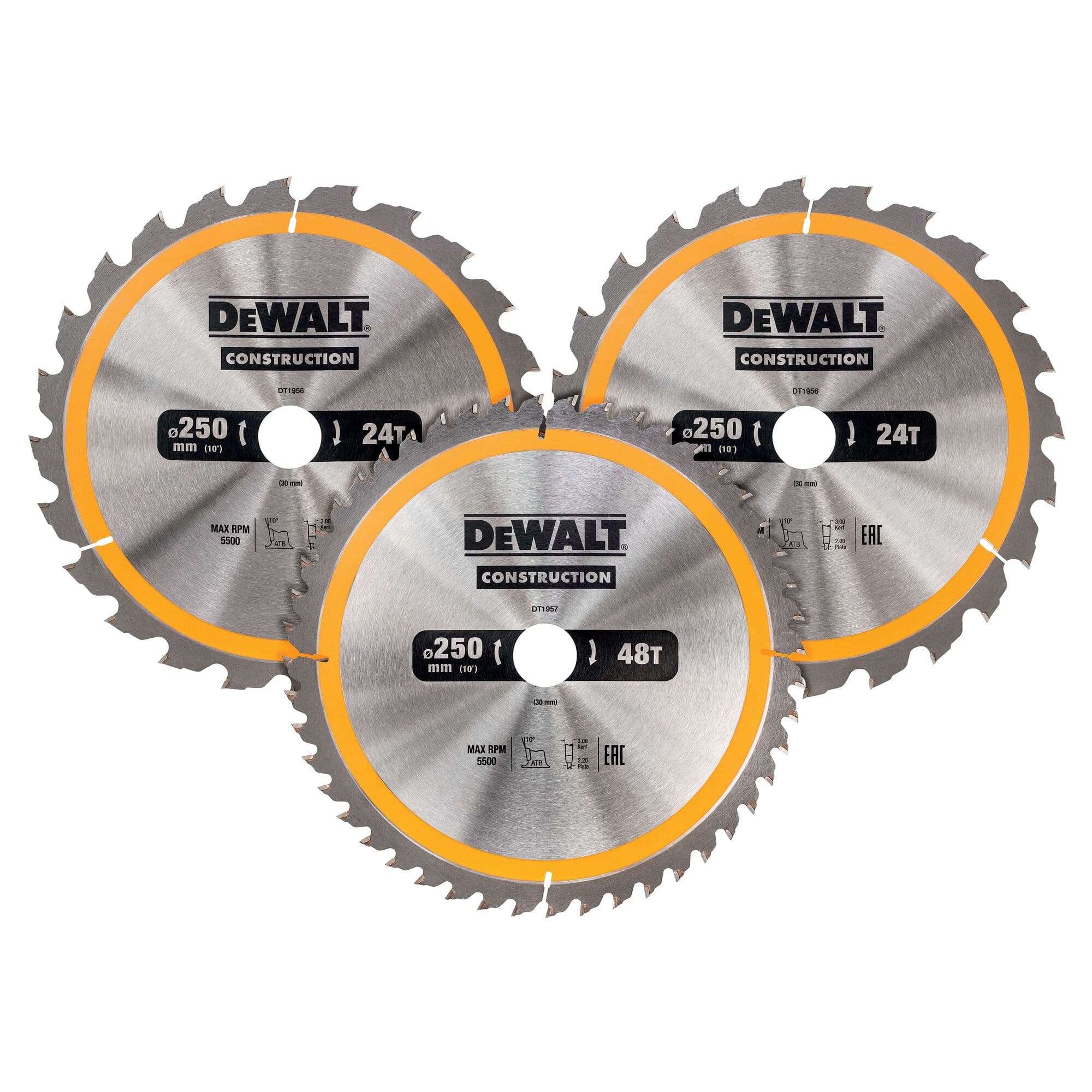 Dewalt Cirkelzaagbladenset 250x30x2.60 2x24T/48T DT1963-QZ