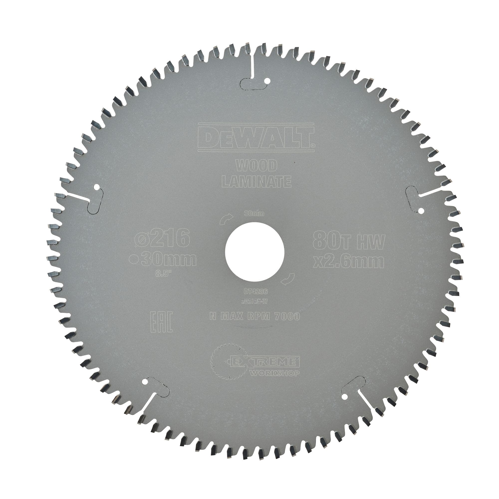 Dewalt Cirkelzaagblad 216x30x2.60 80T trapezium -5° DT4286-QZ