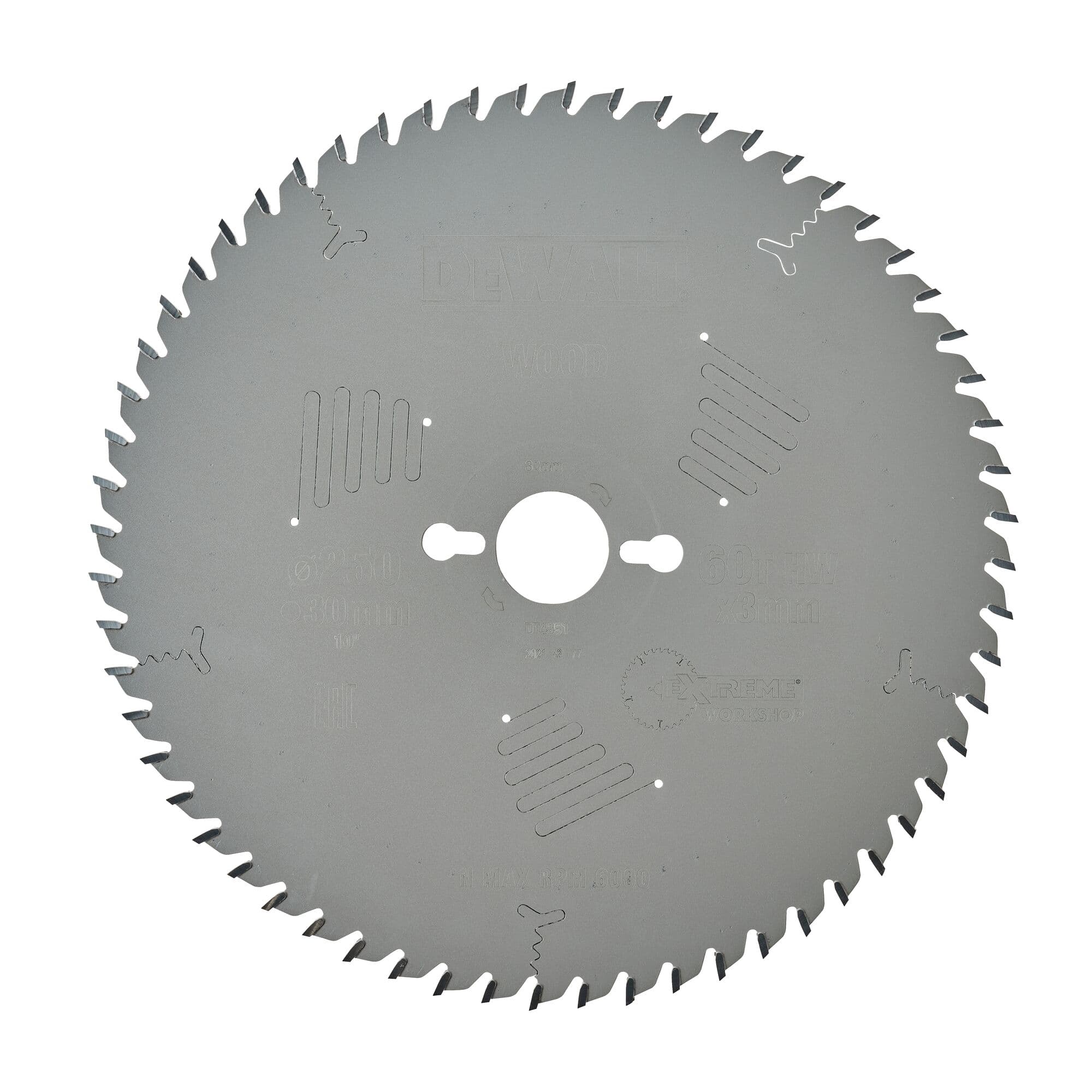 Dewalt Cirkelzaagblad 250x30x3.00 60T wisseltand 10° DT4351-QZ
