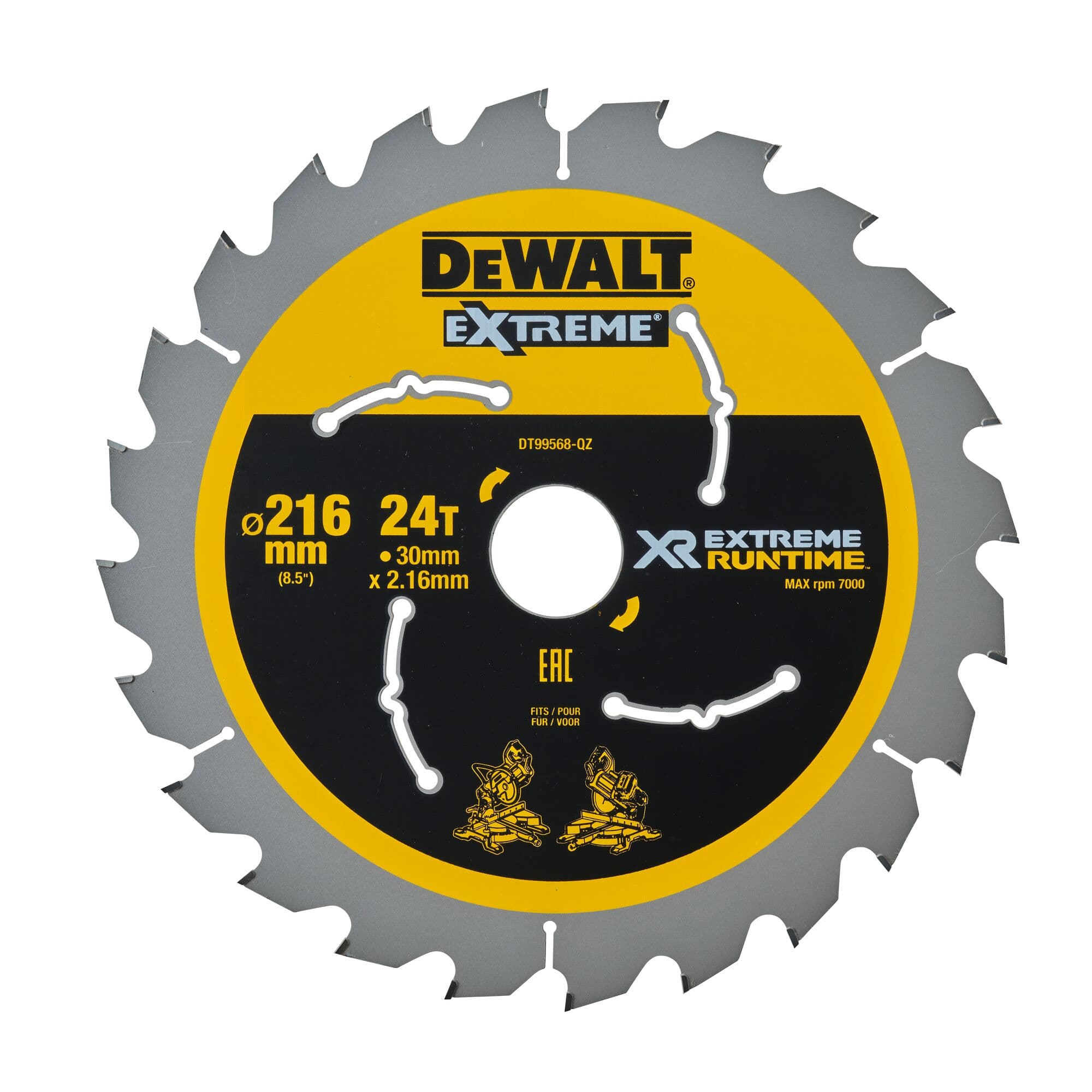 Dewalt Cirkelzaagblad 216x30x2.16 24T Xtreme Runtime DT99568-QZ