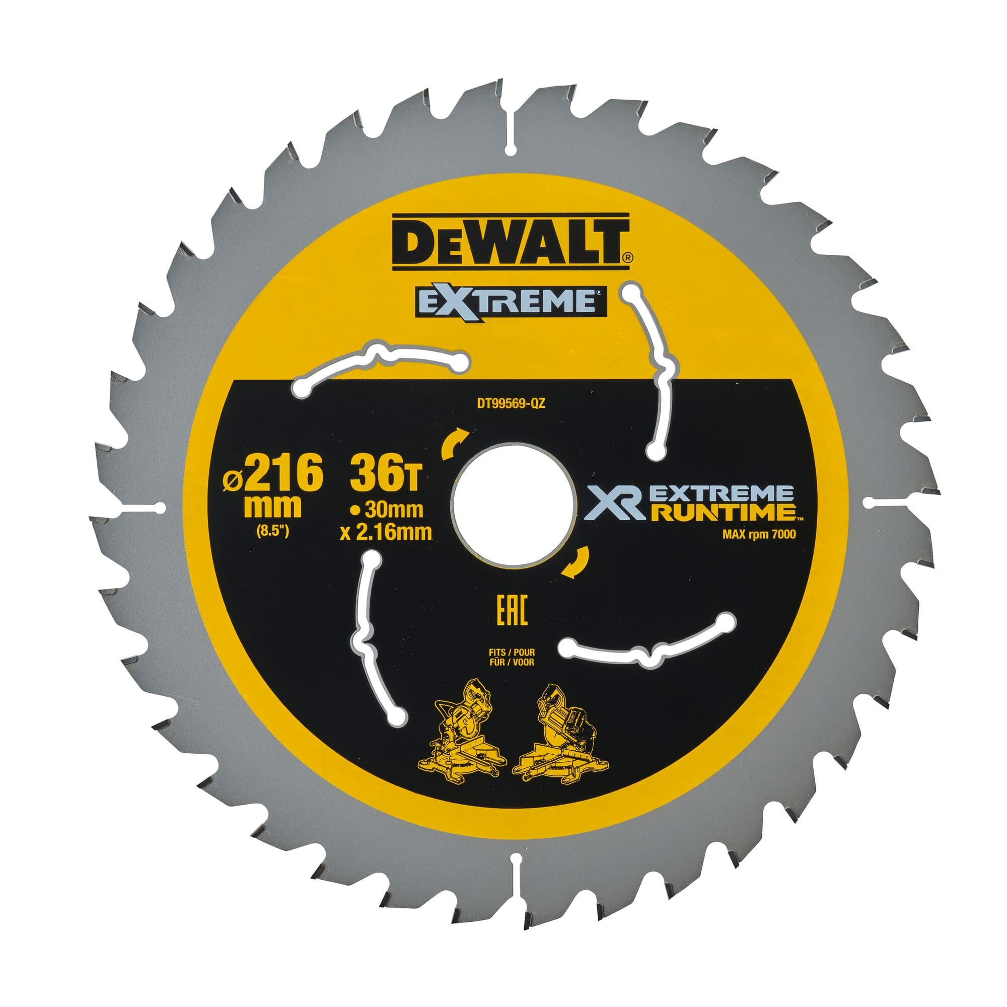 Dewalt Cirkelzaagblad 216x30x2.16 36T Xtreme Runtime DT99569-QZ