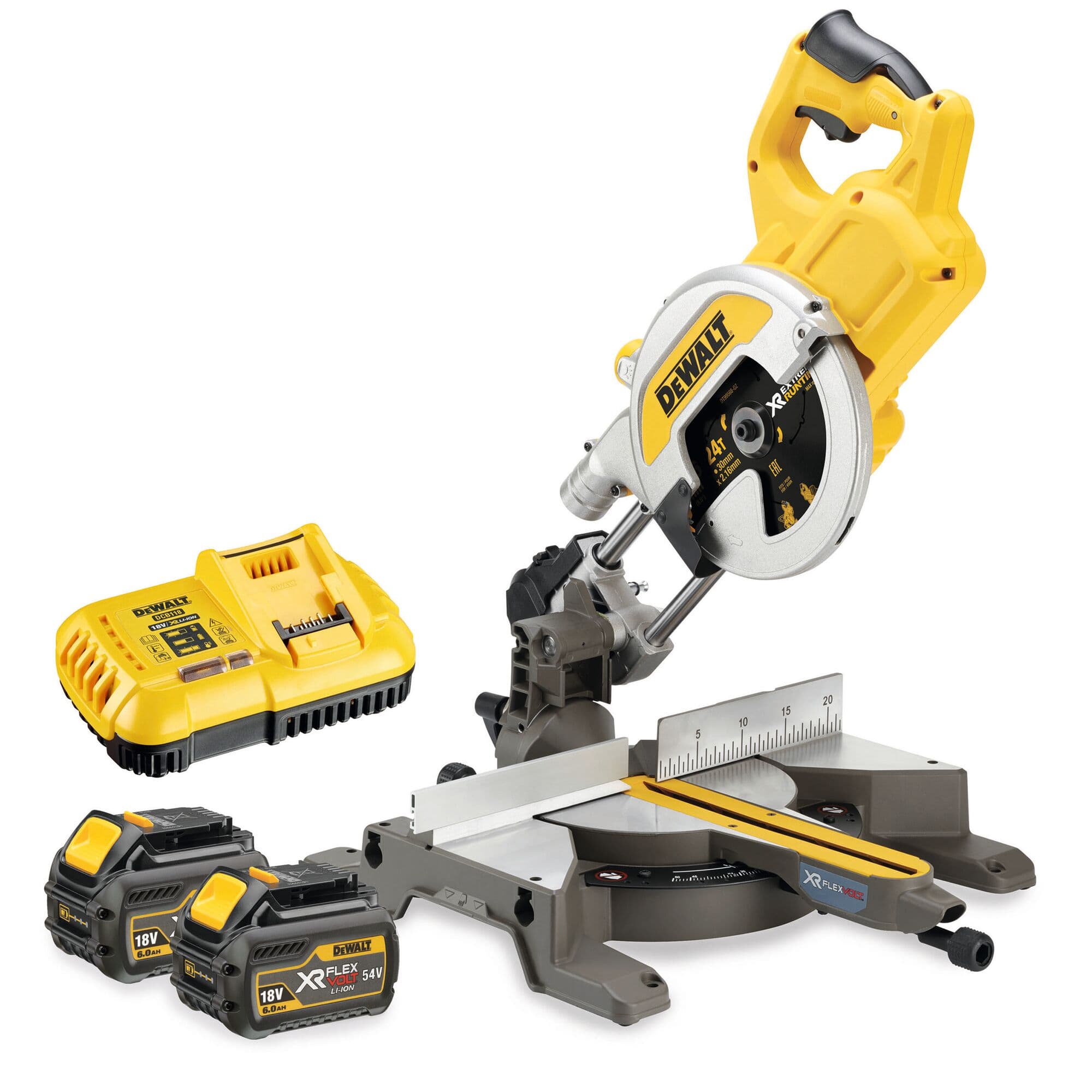 DeWalt afkortzaag DCS777T2-QW 216mm XPS 54V 2x 6.0Ah Flexvolt