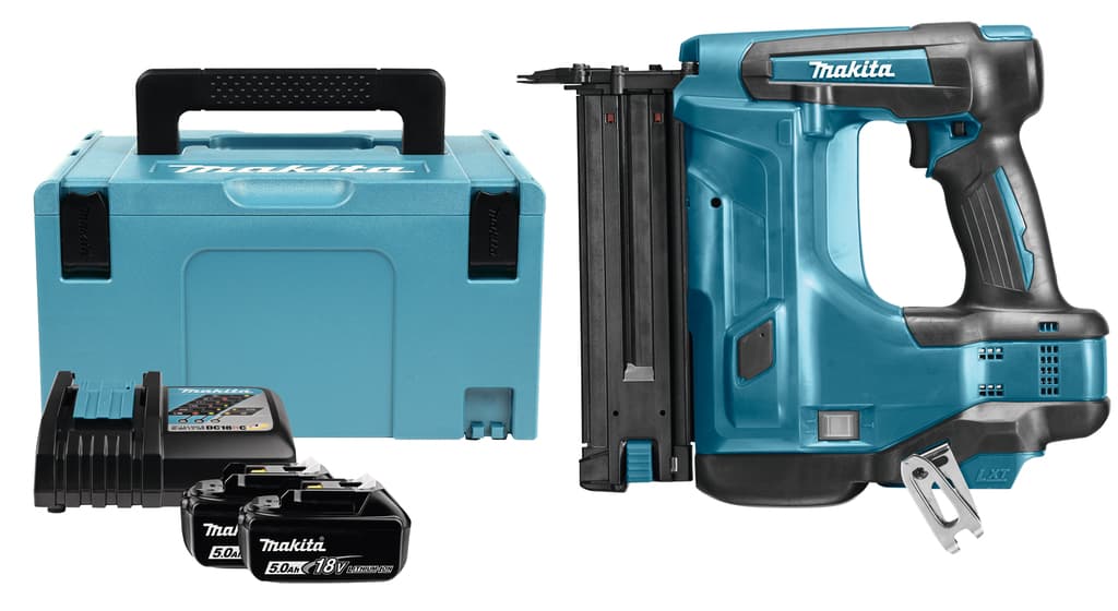 Makita afwerktacker DBN500RTJ minibrad 18Ga ø1.2 18V 2x 5.0Ah Mbox