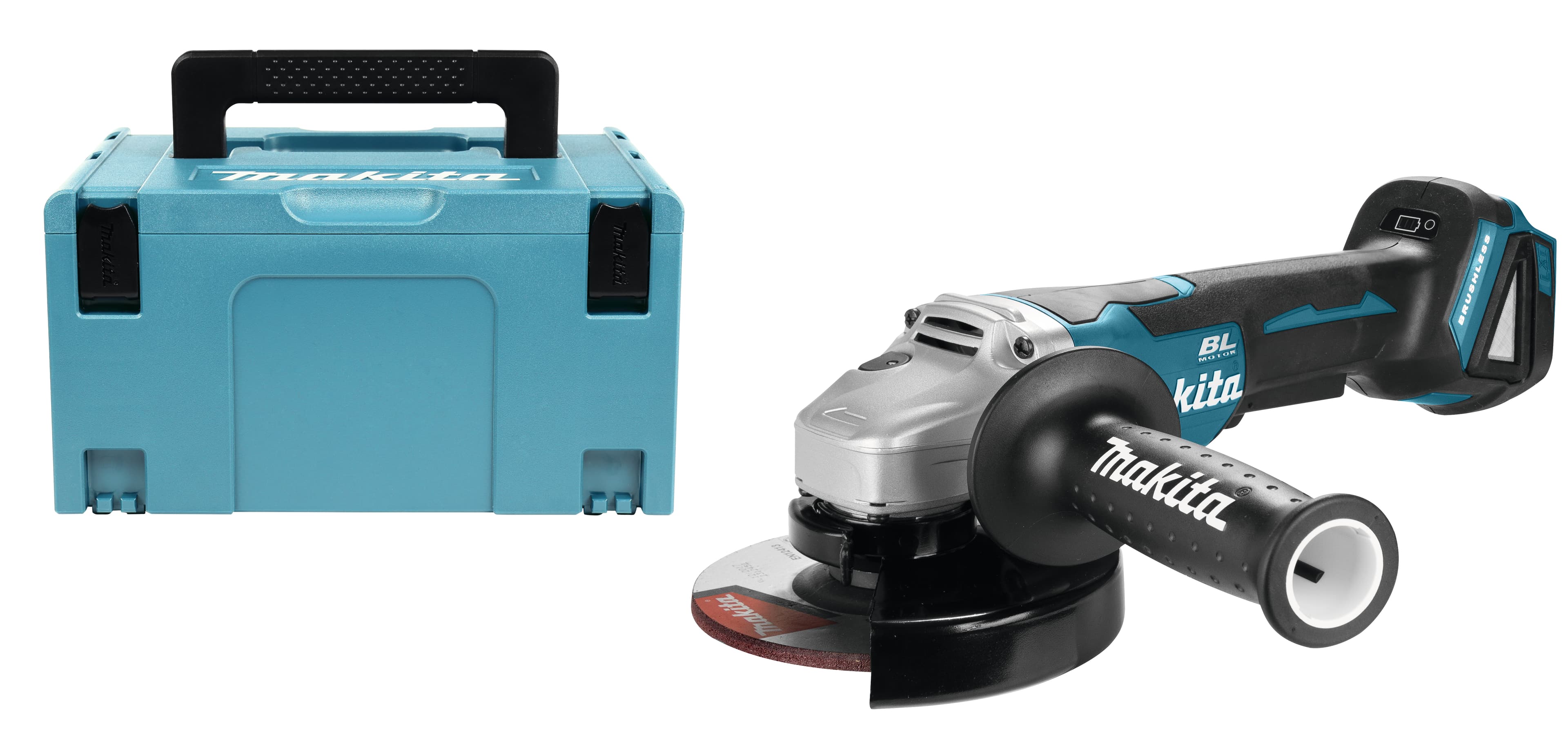 Makita haakse slijper DGA505ZJ 125mm dodemansschakelaar 18V Mbox