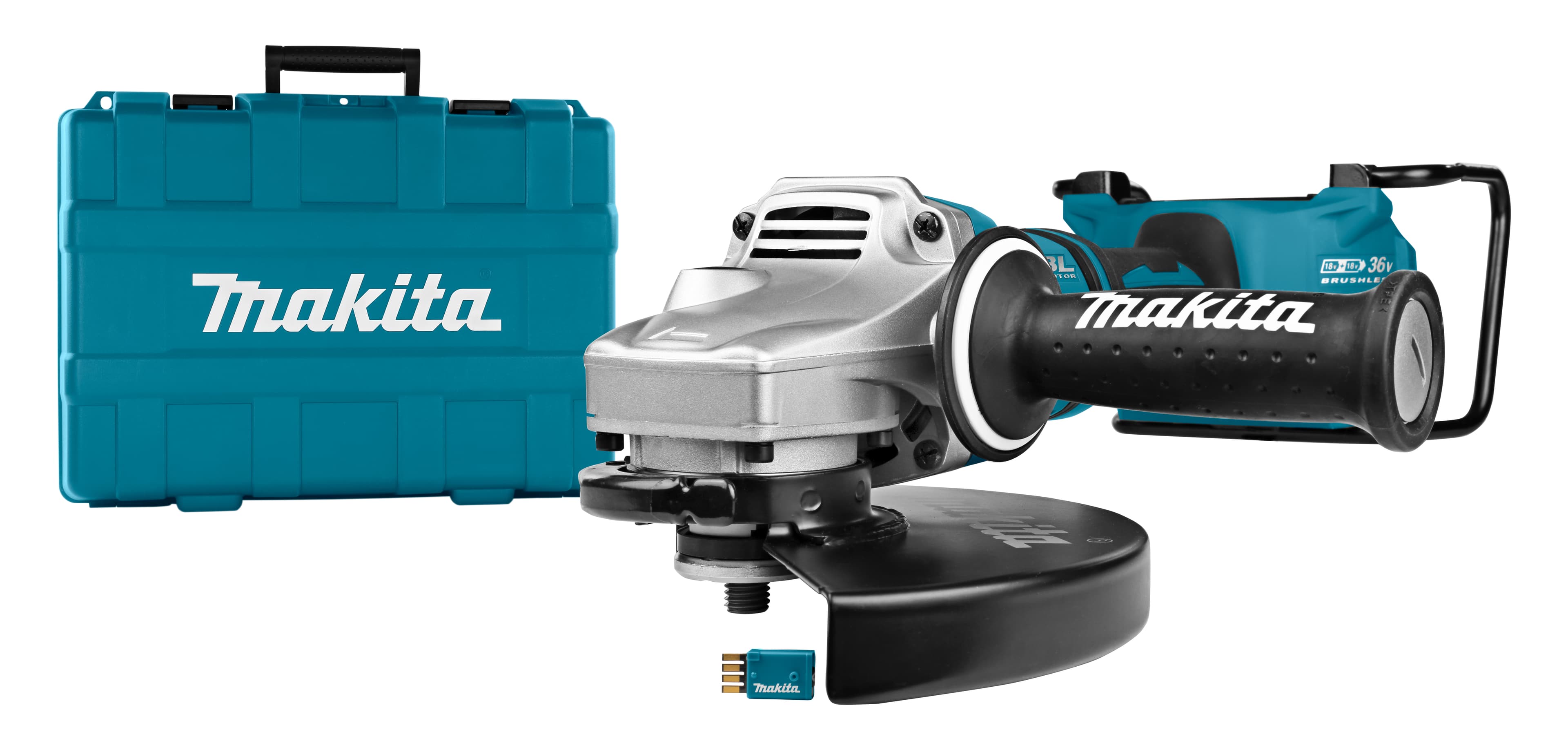 Makita haakse slijper DGA901ZKU1 230mm rem dodemansschakelaar 2x18V AWS koffer