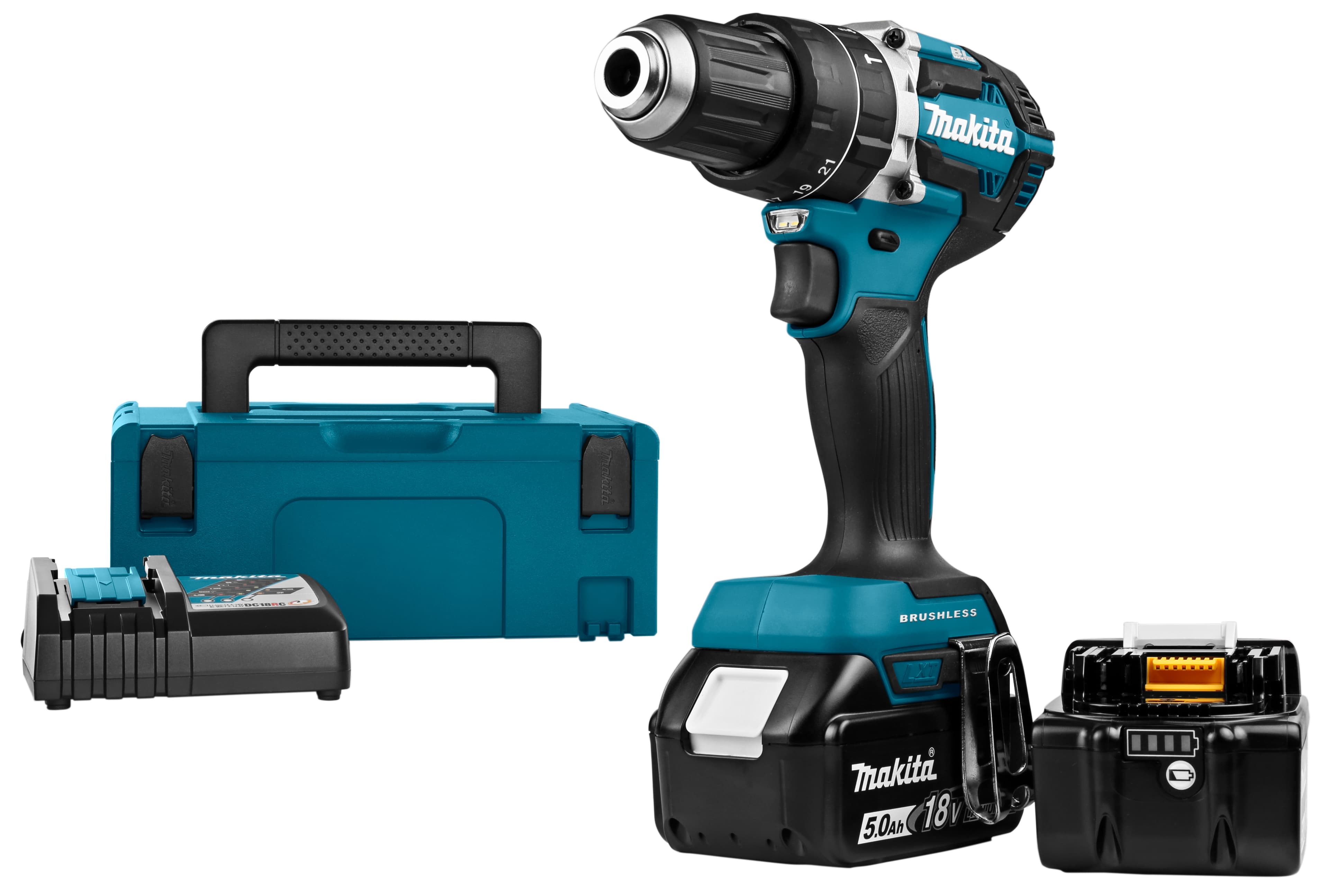 Makita klopboormachine DHP484RTJ 54Nm 18V 2x 5.0Ah Mbox
