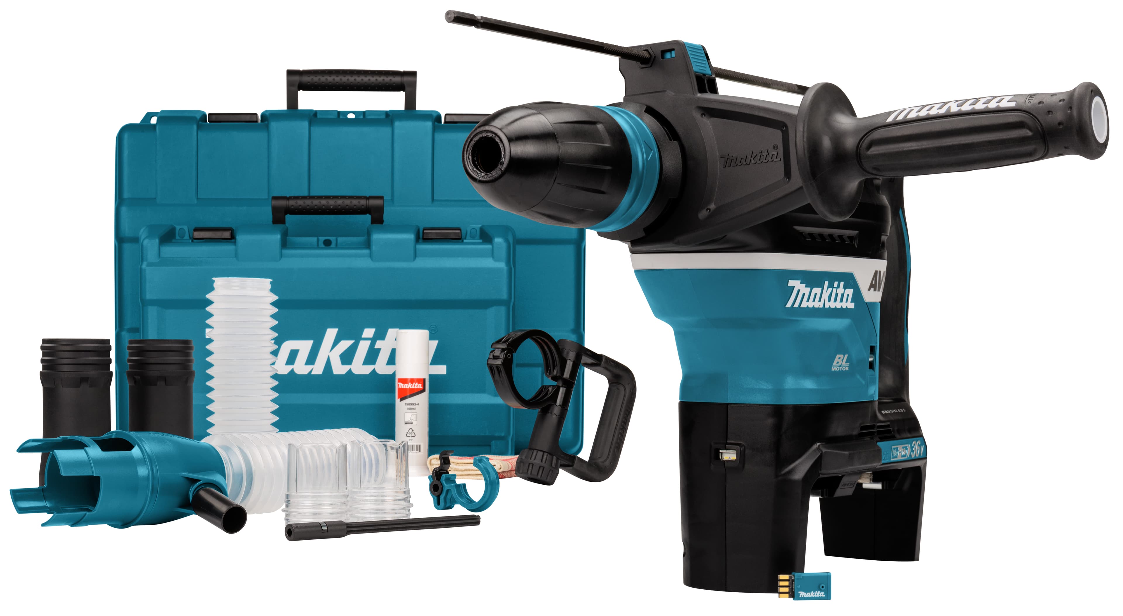 Makita boorhamer DHR400ZUN1 SDS-max 8.0J beitelstop 2x18V AWS stofafzuiging koffer