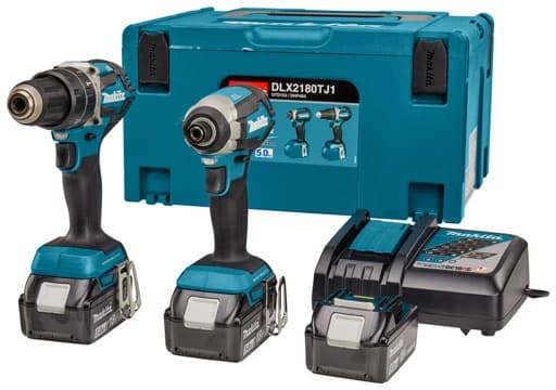 Makita combiset DLX2180TJ1 2-kit 18V 3x 5.0Ah Mbox
