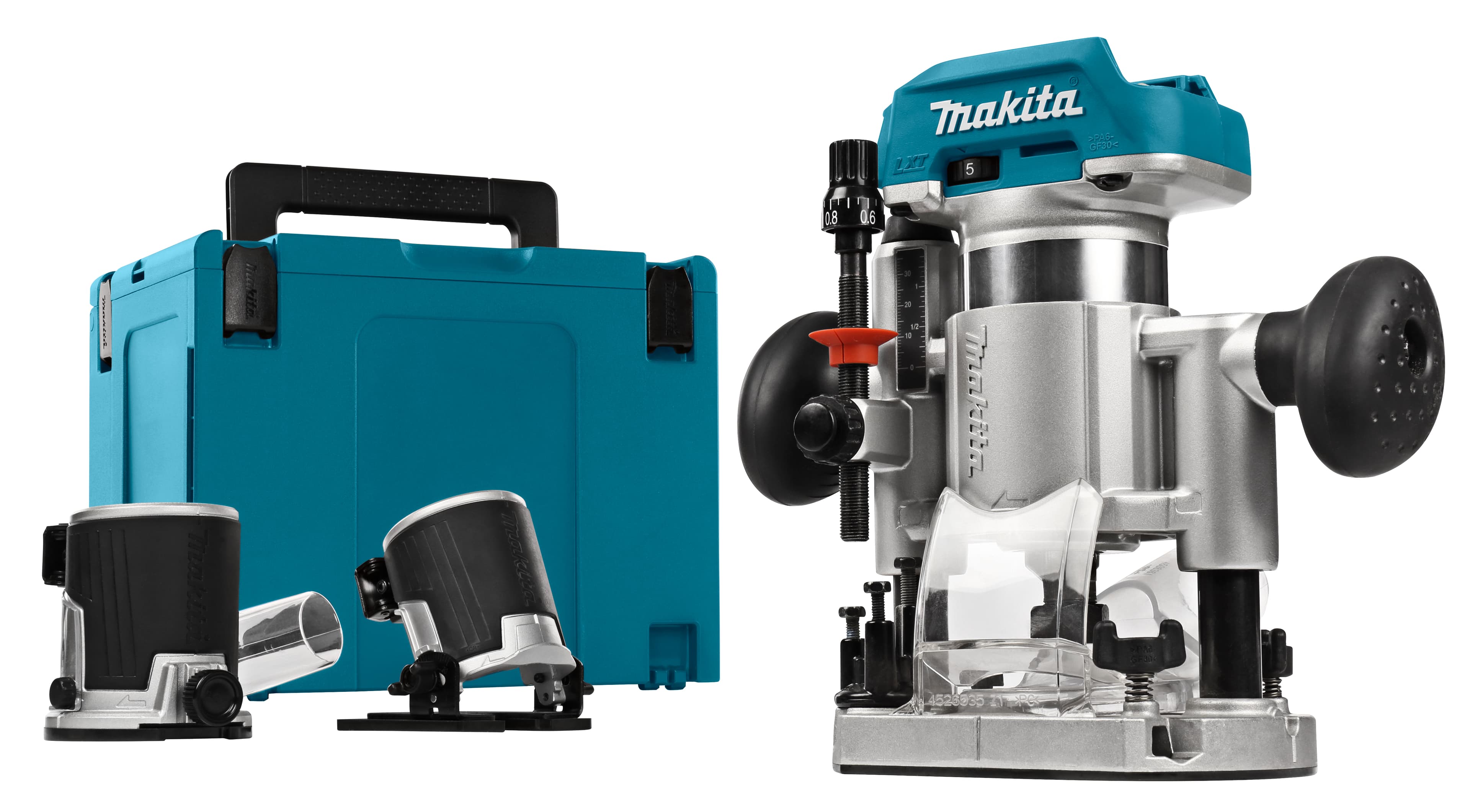 Makita bovenfrees DRT50ZJX2 6-8mm incl. kantenfrees zool 18V Mbox