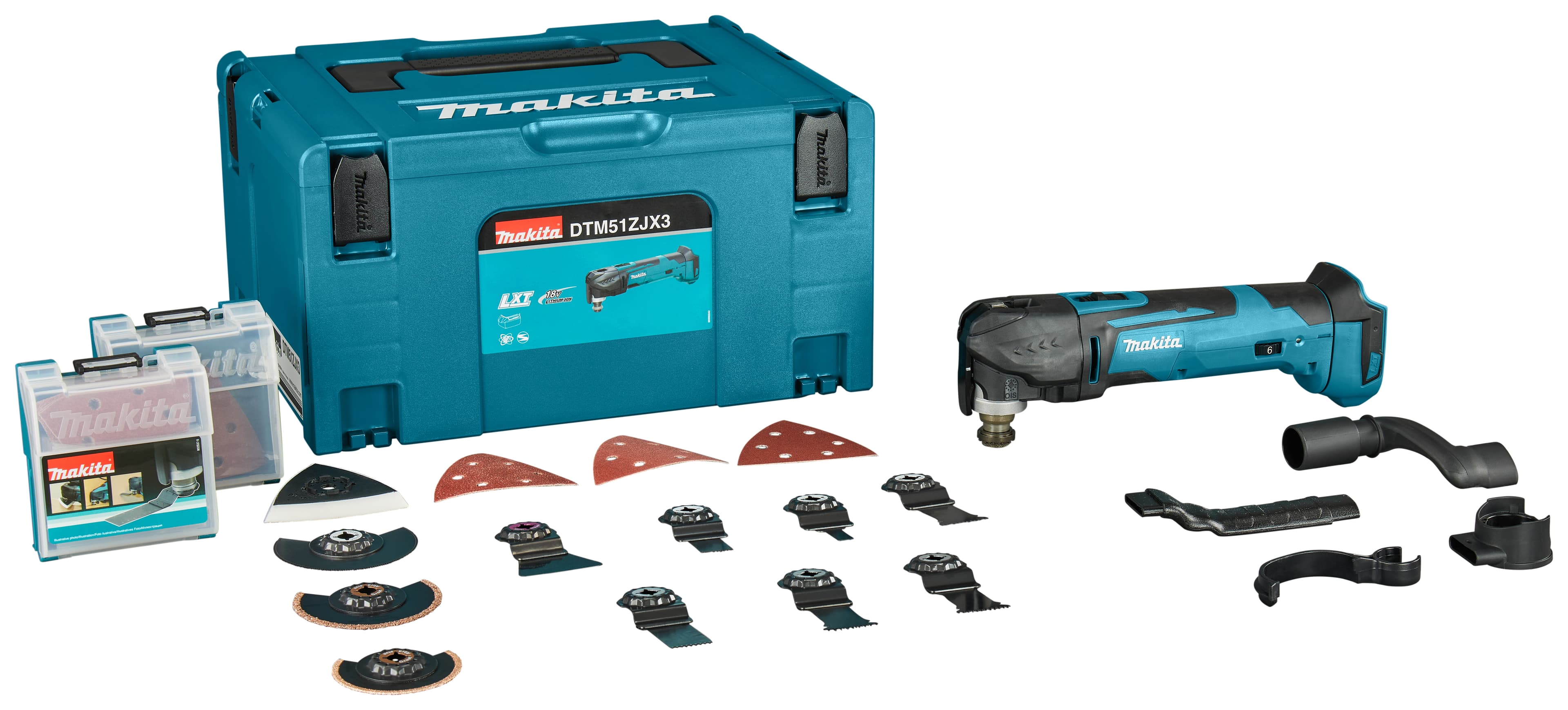 Makita multitool DTM51RTJX3 Starlock incl. accessoires 18V 2x 5.0Ah Mbox