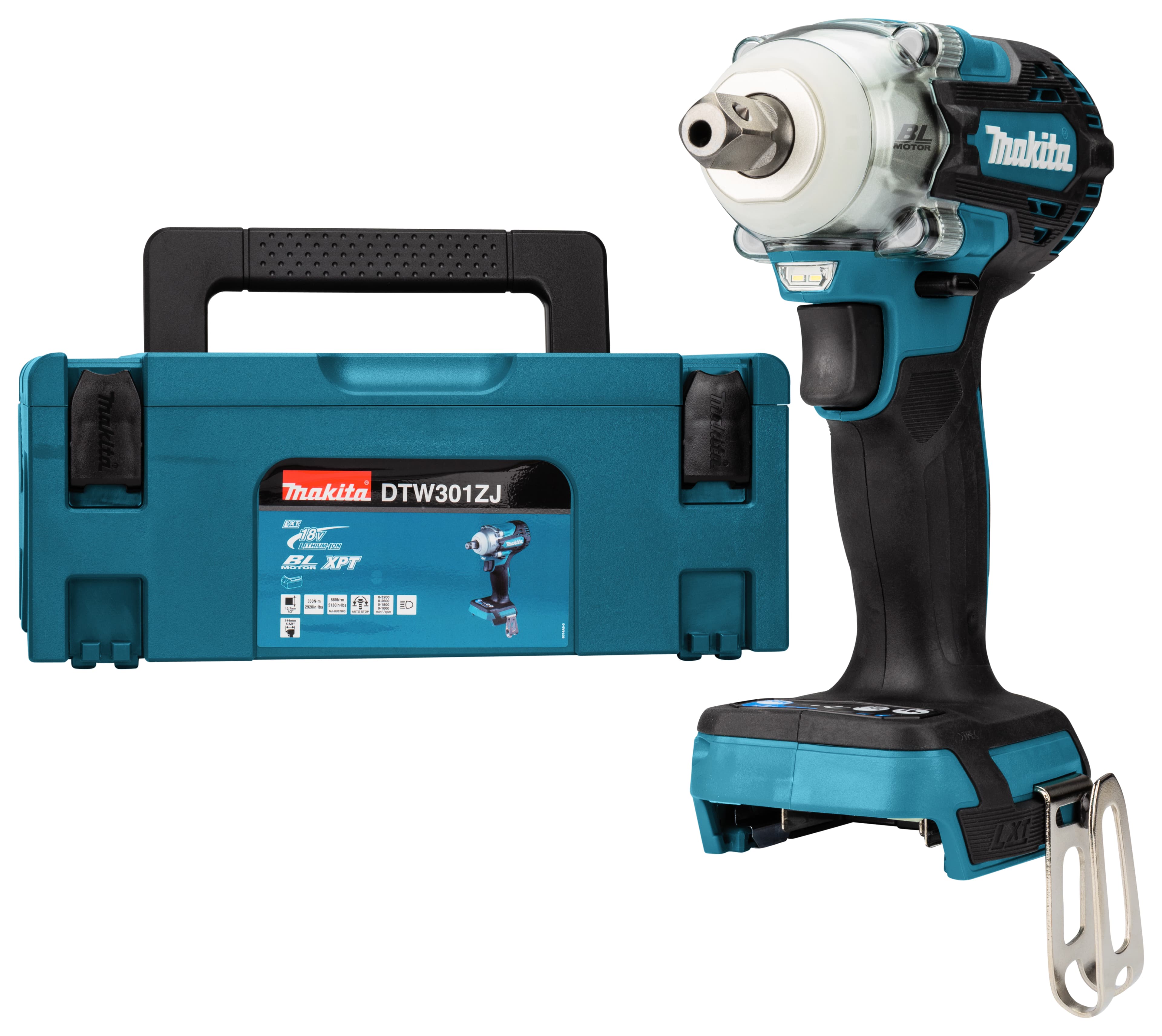 Makita slagmoersleutel DTW301ZJ 1/2 330Nm borgpen 18V Mbox