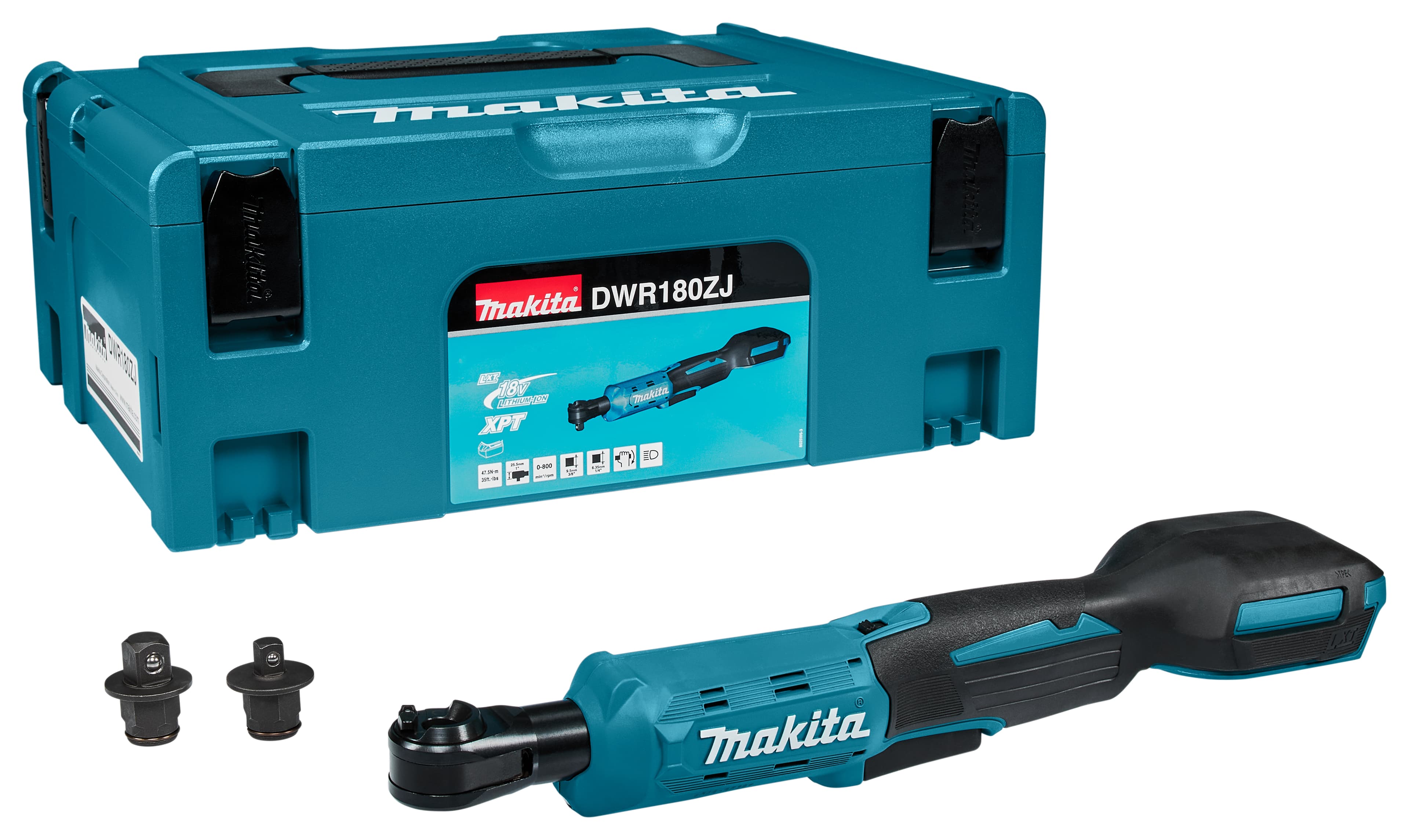 Makita ratelsleutel DWR180ZJ 3/8+1/4 47.5Nm 18V Mbox