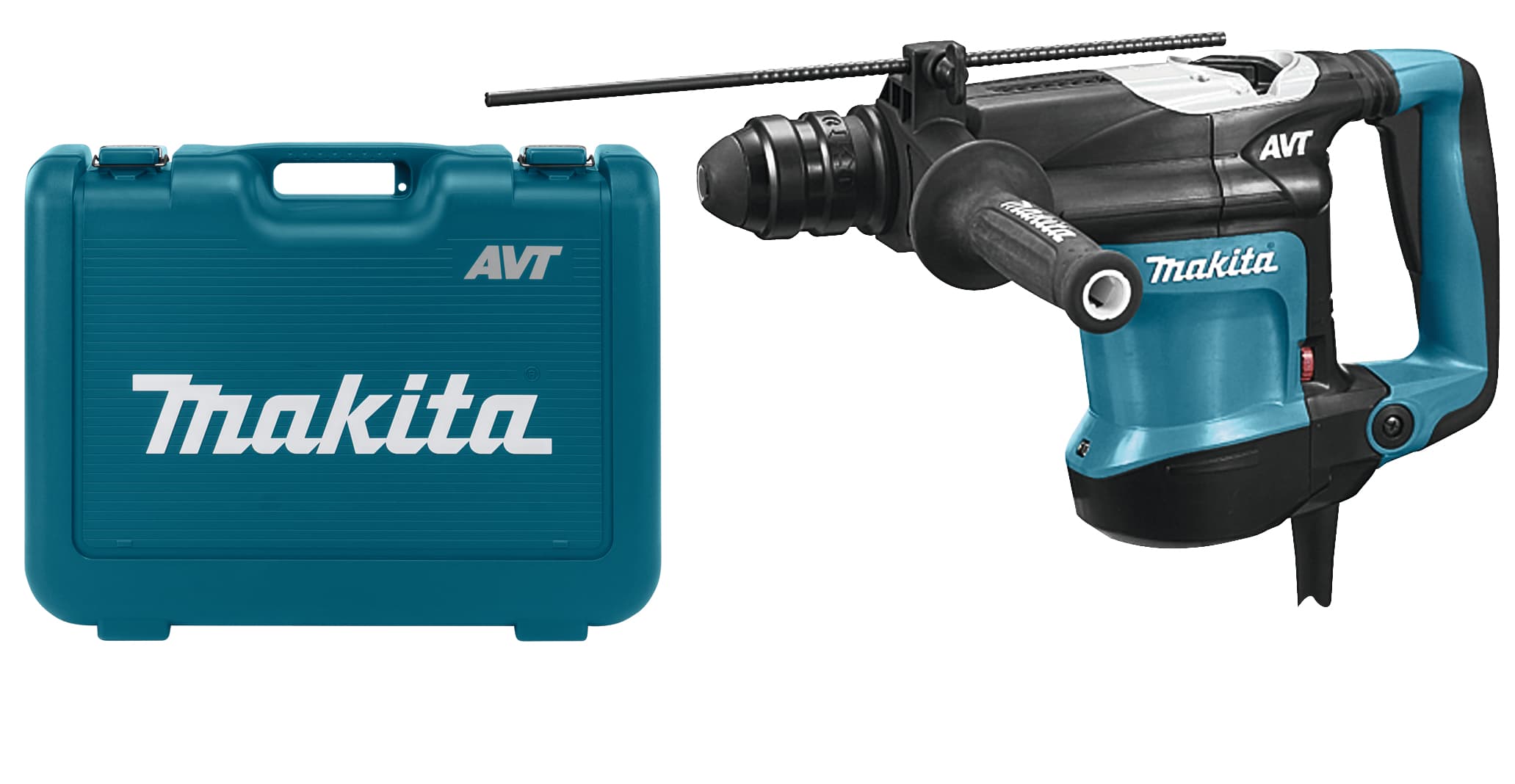 Makita boorhamer HR3210FCT SDS-plus 4.9J 32mm beitelstop 230V AVT wisselbare boorkop koffer