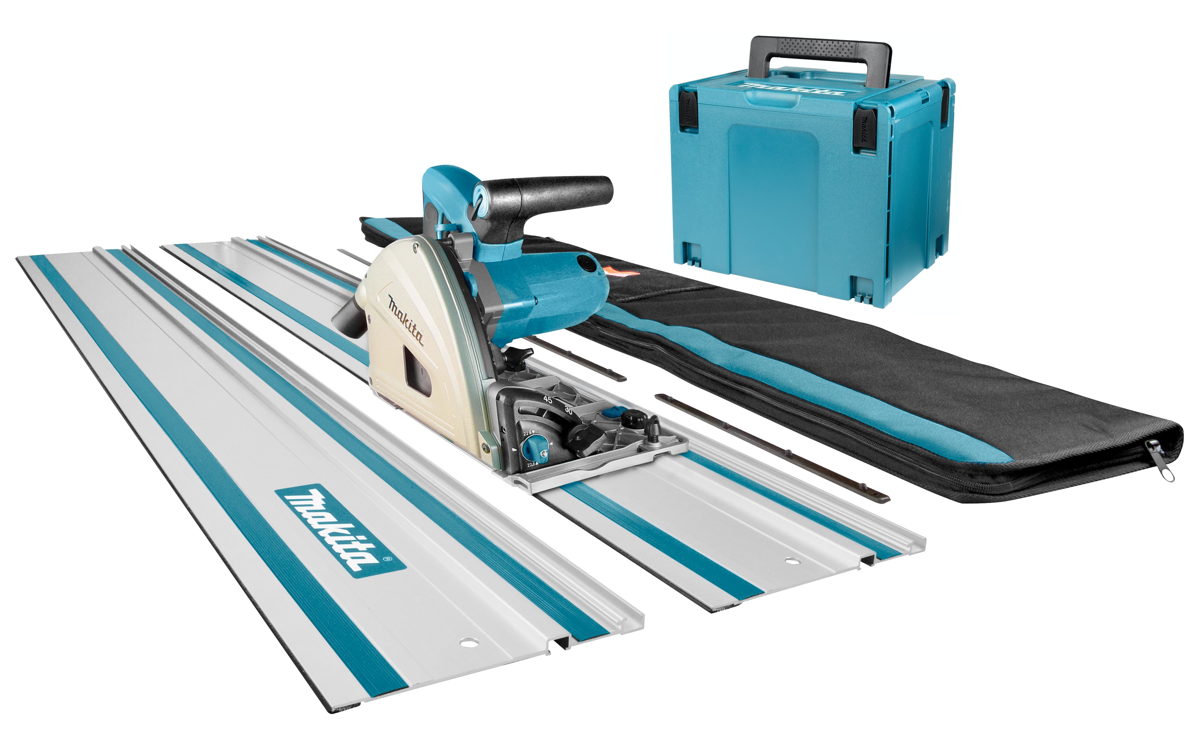 Makita invalzaag SP6000J1X2 165mm incl. 2x geleiderail en tas 230V Mbox