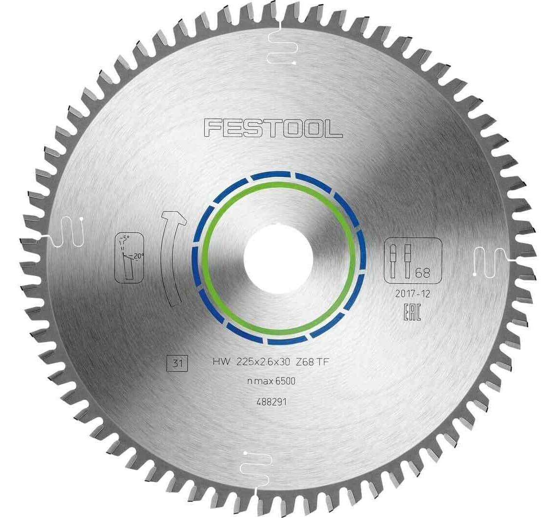 Festool cirkelzaagblad ALUMINIUM/PLASTICS HW 225x2,6x30 68 tands TF