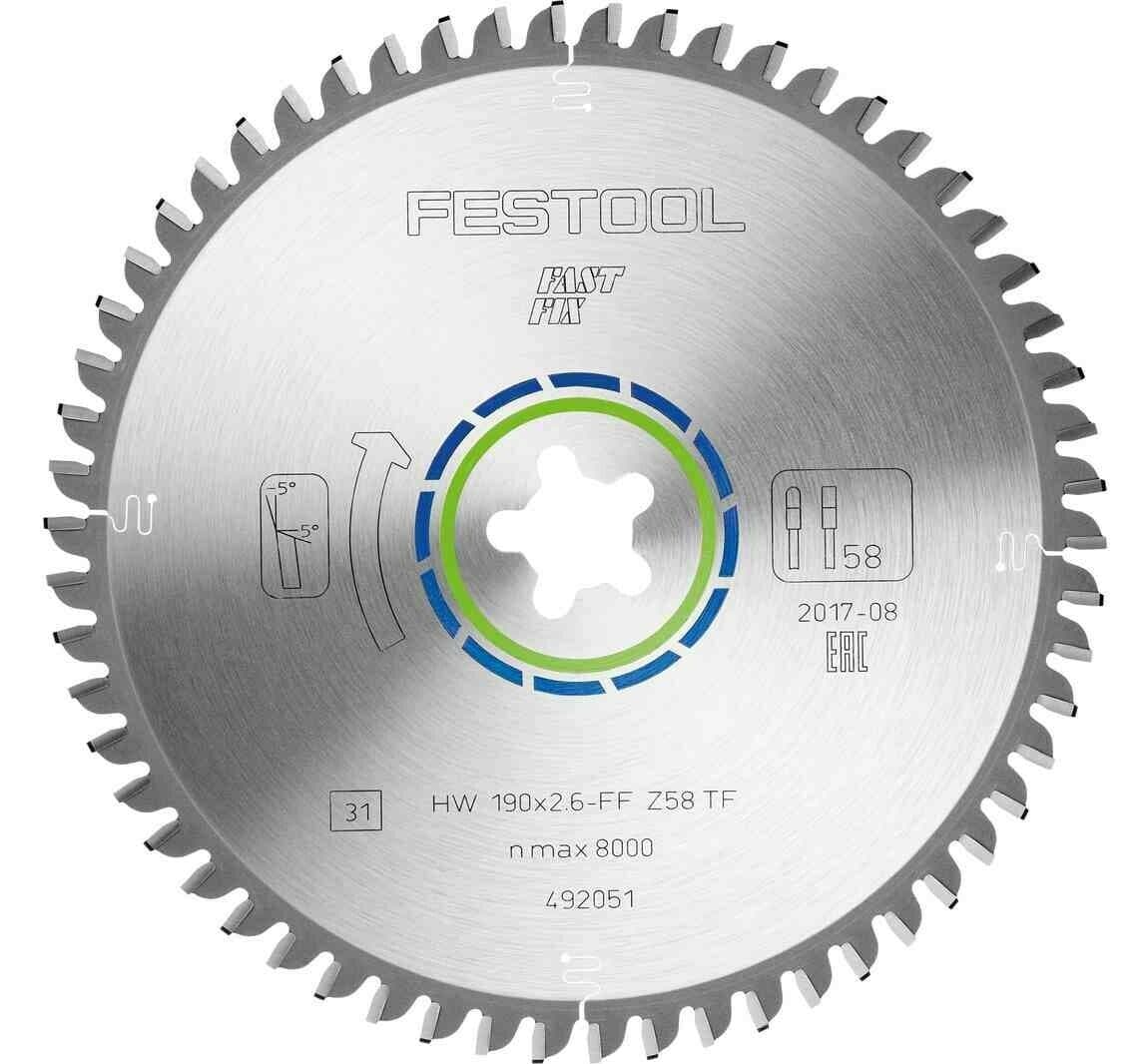 Festool cirkelzaagblad ALUMINIUM/PLASTICS HW 160x2,2x20 52 tands TF