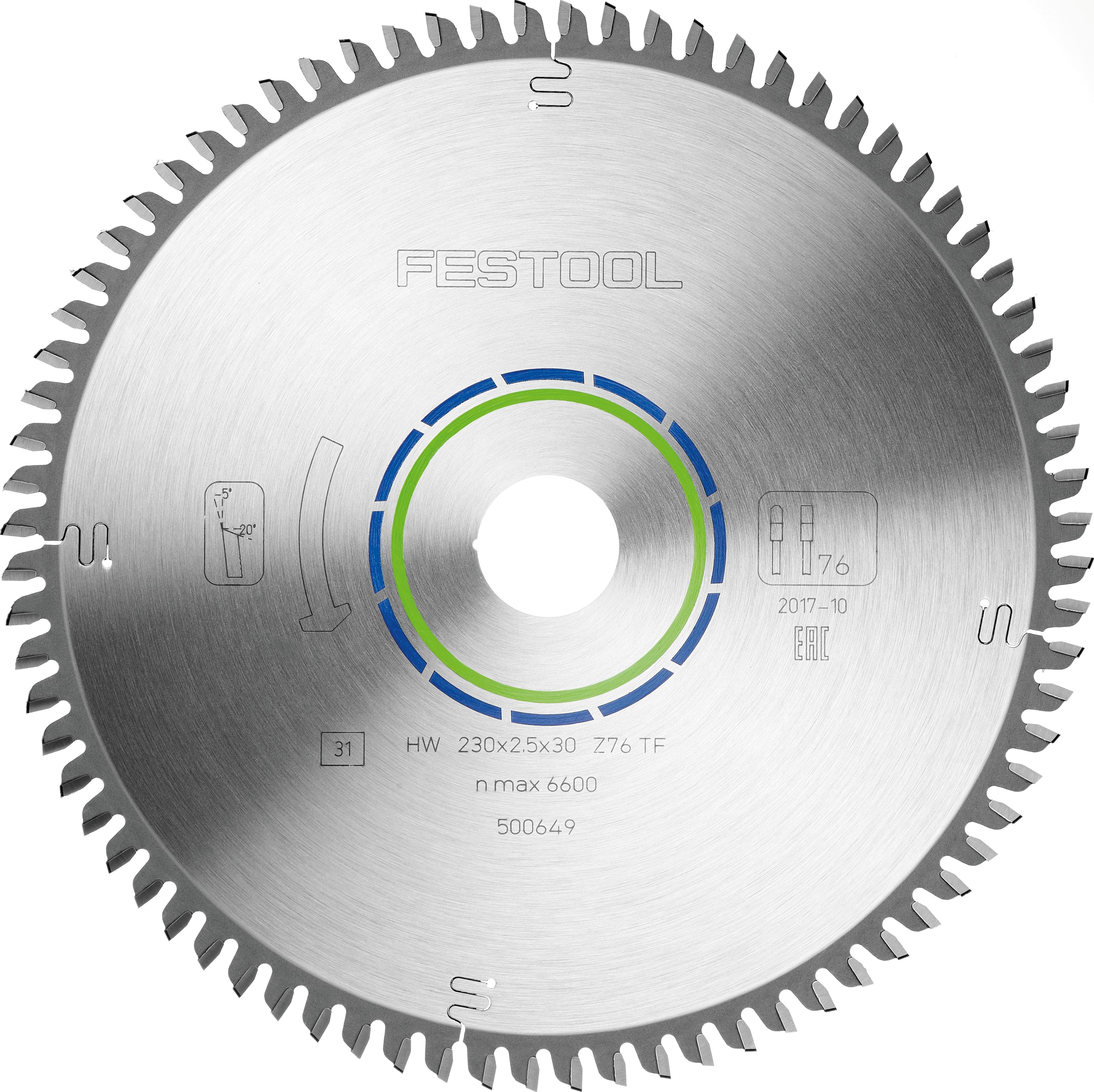 Festool cirkelzaagblad ALUMINIUM/PLASTICS HW 230x2,5x30 76 tands TF