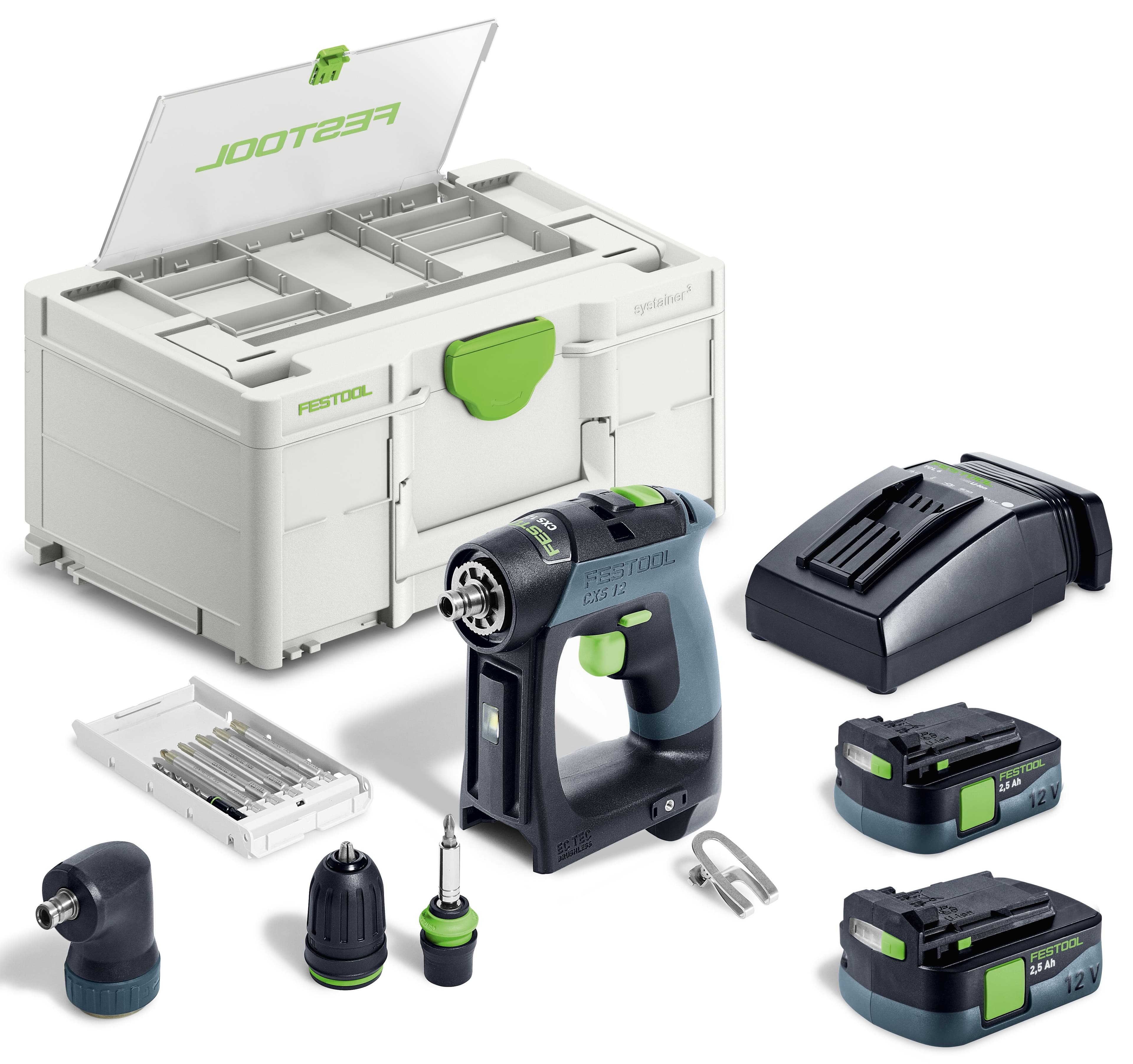 Festool boormachine CXS 12 2,5-Set 30Nm 12V 2x 2,5Ah