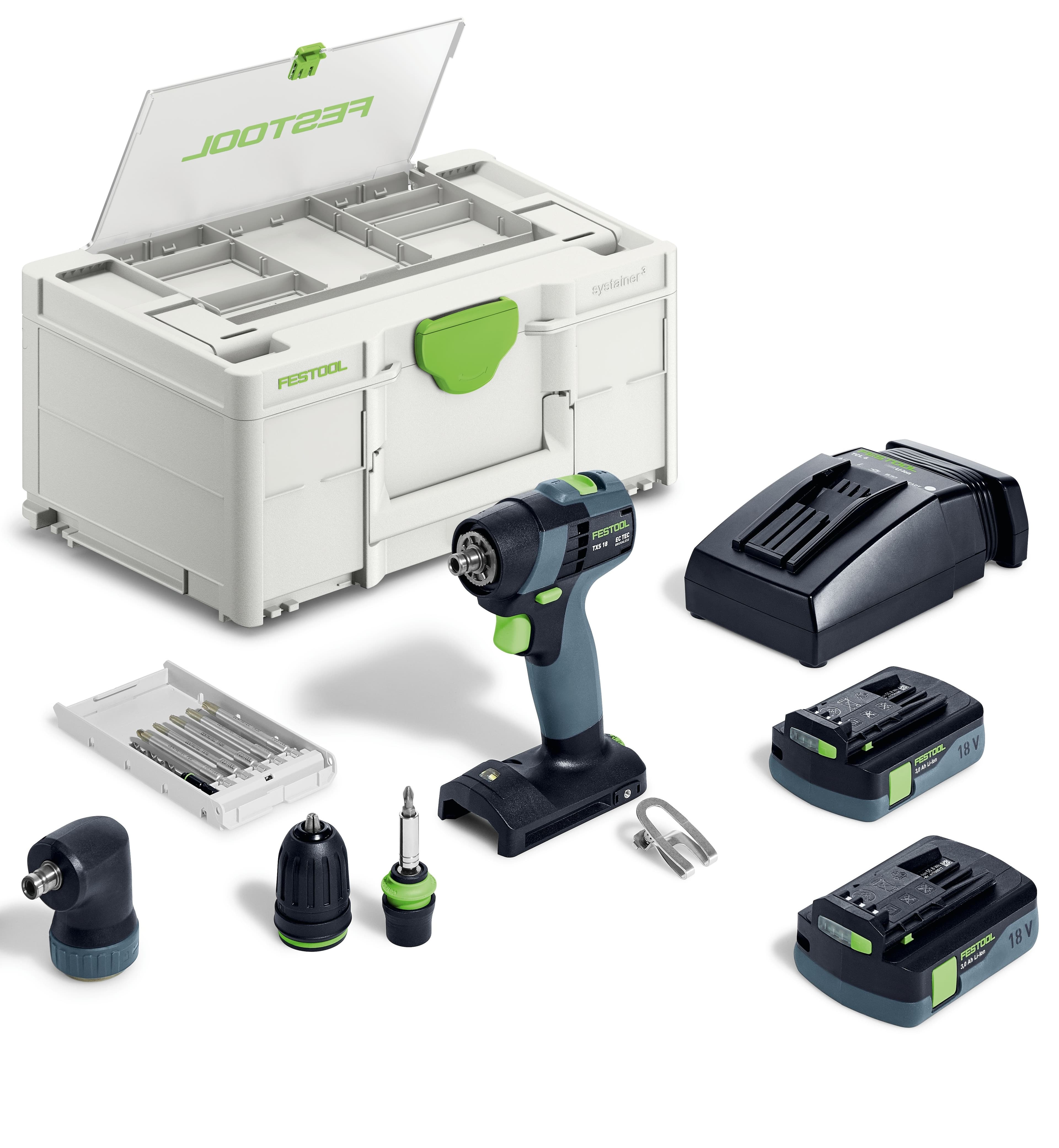 Festool boormachine TXS 18 C3,0-Set 40Nm 18V 2x 3,0Ah