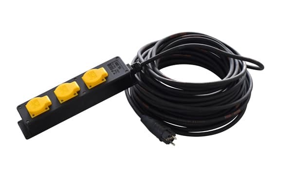 Verlengkabel 25m 3x2.5mm² met 3-V verdeelblok