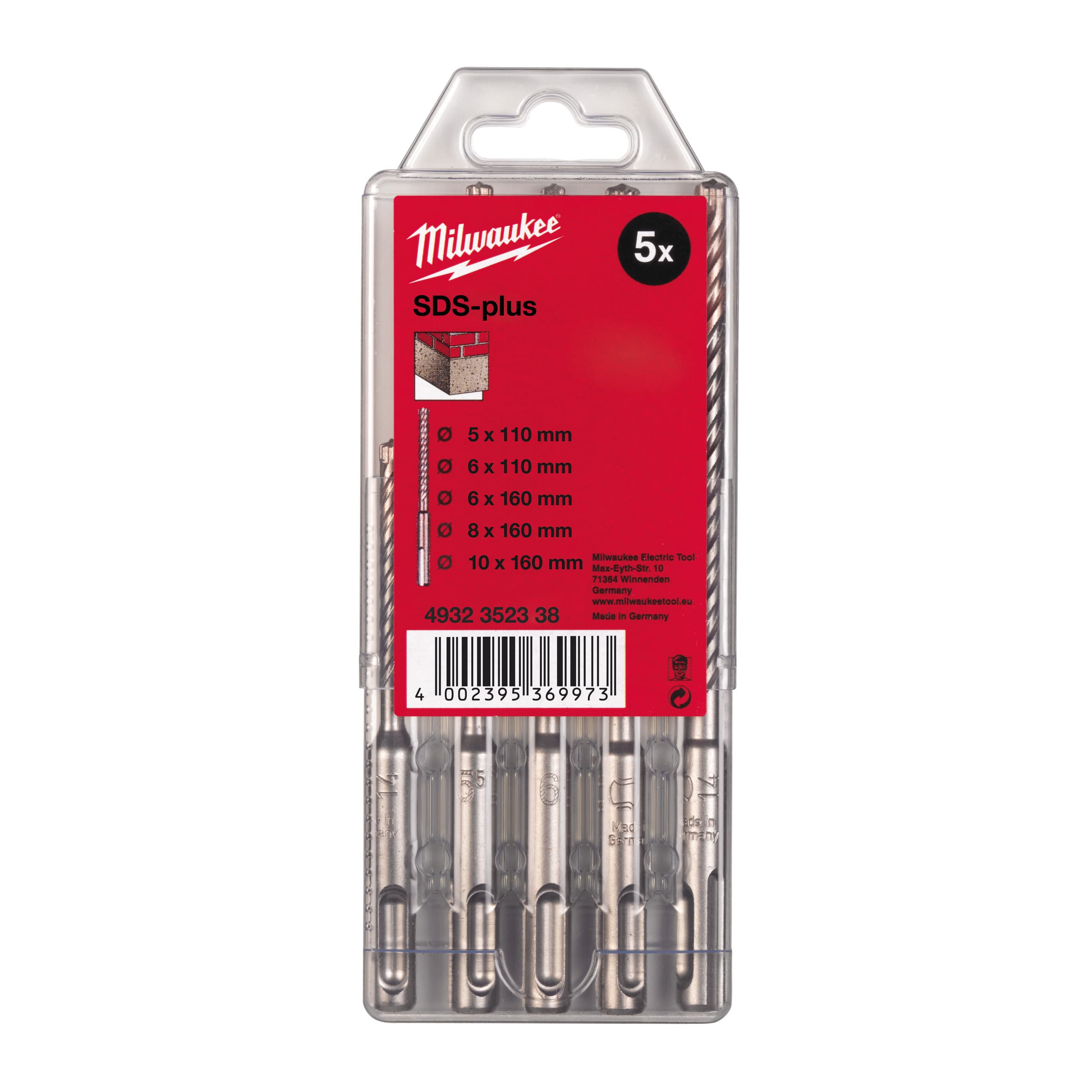 Milwaukee SDS-plus borenset M/2 type 1 5dlg
