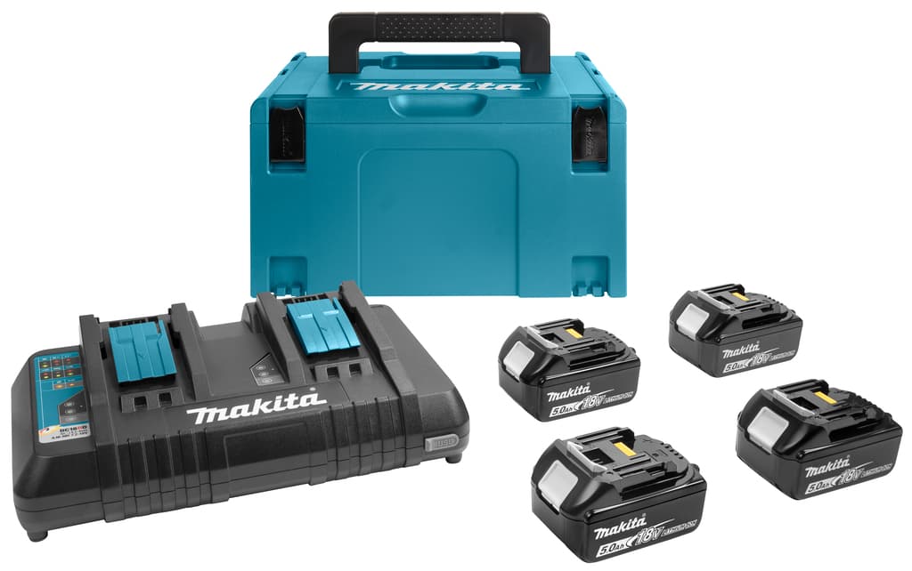Makita startset 197626-8 4x 5.0Ah duolader 9A 18V Mbox