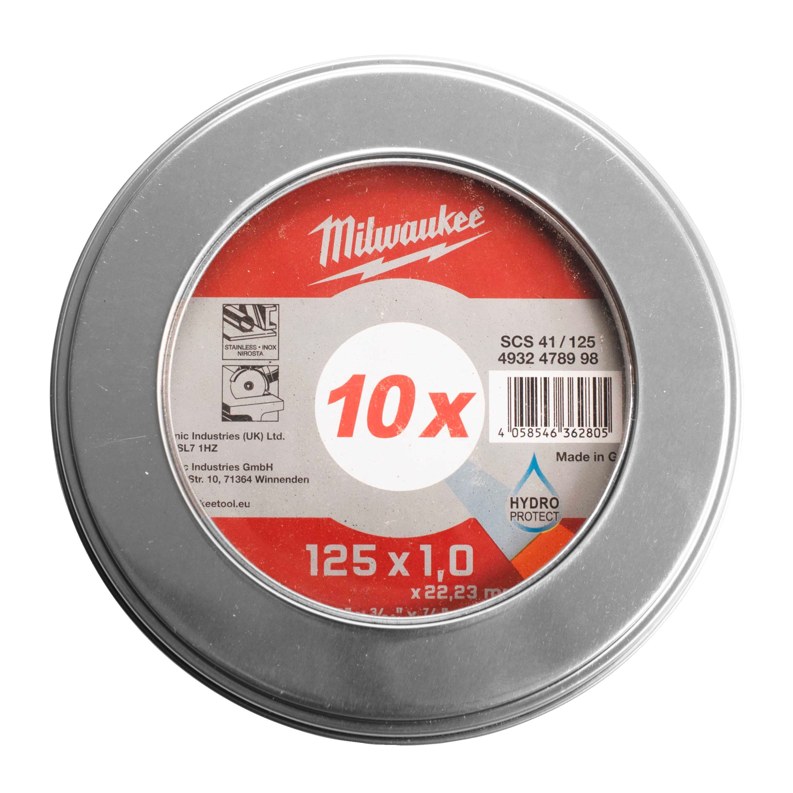 Milwaukee Doorslijpschijf metaal PRO+ SCS41 125 x 1mm dun 10 stuks in metal box