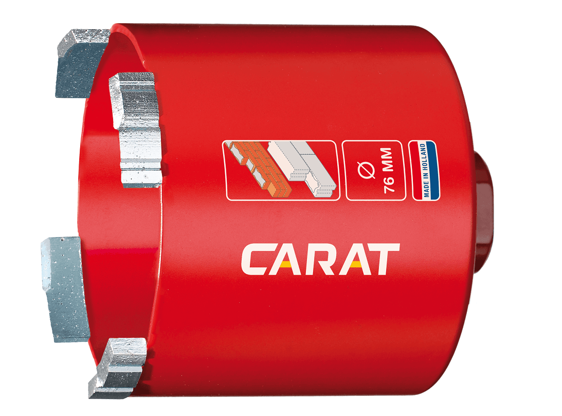 Carat diamantboor HTS M16 steen droog 4 segmenten Dustec