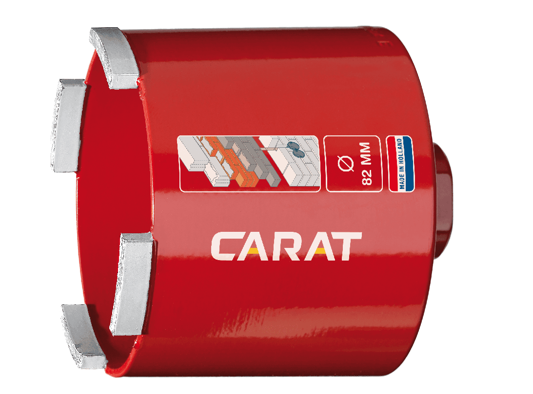 Carat dozenboor HTS 82x60mm M16 steen droog 4 segmenten Dustec Economy