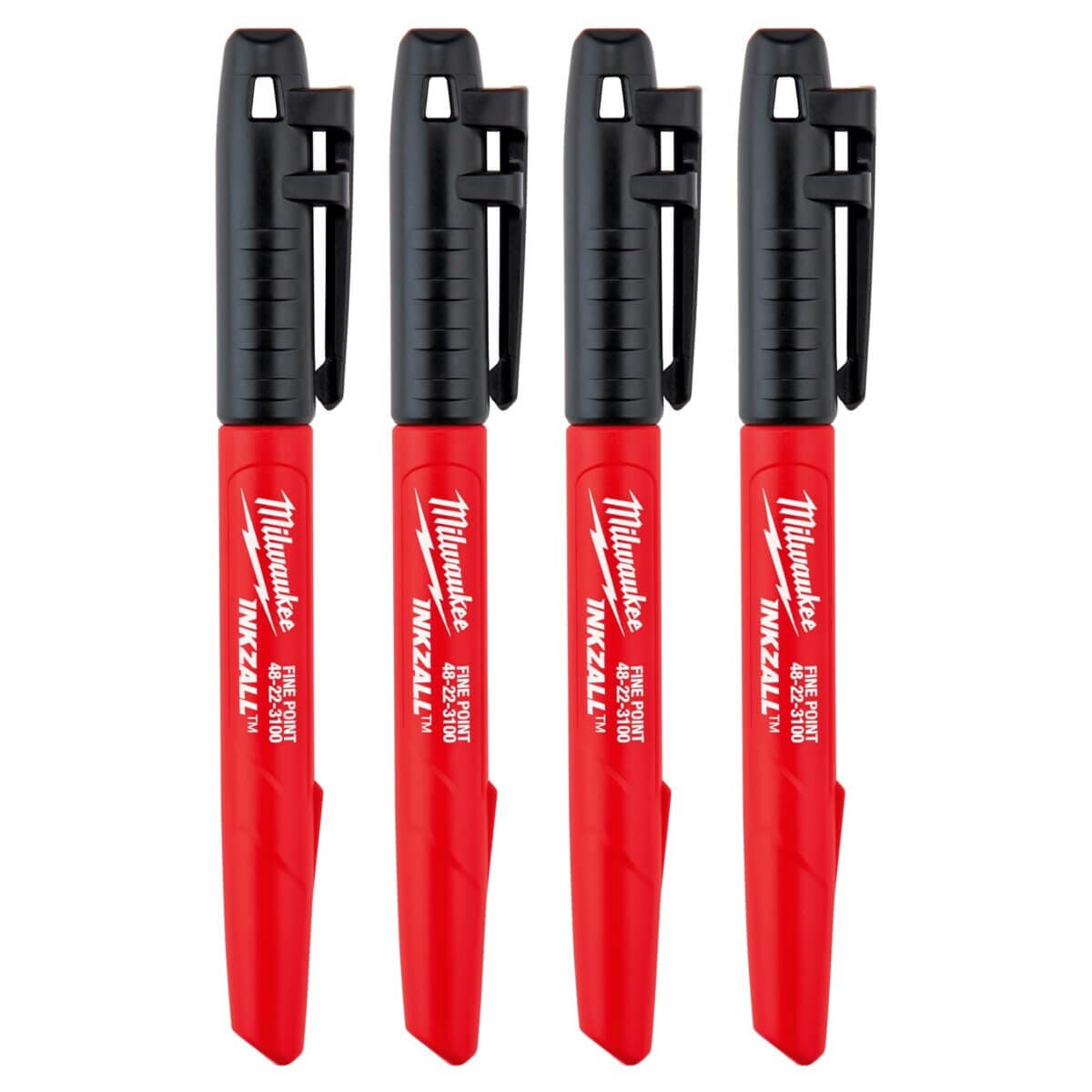 Milwaukee Marker INKZALL Fijne Punt 1,0mm zwart (4 stuks)