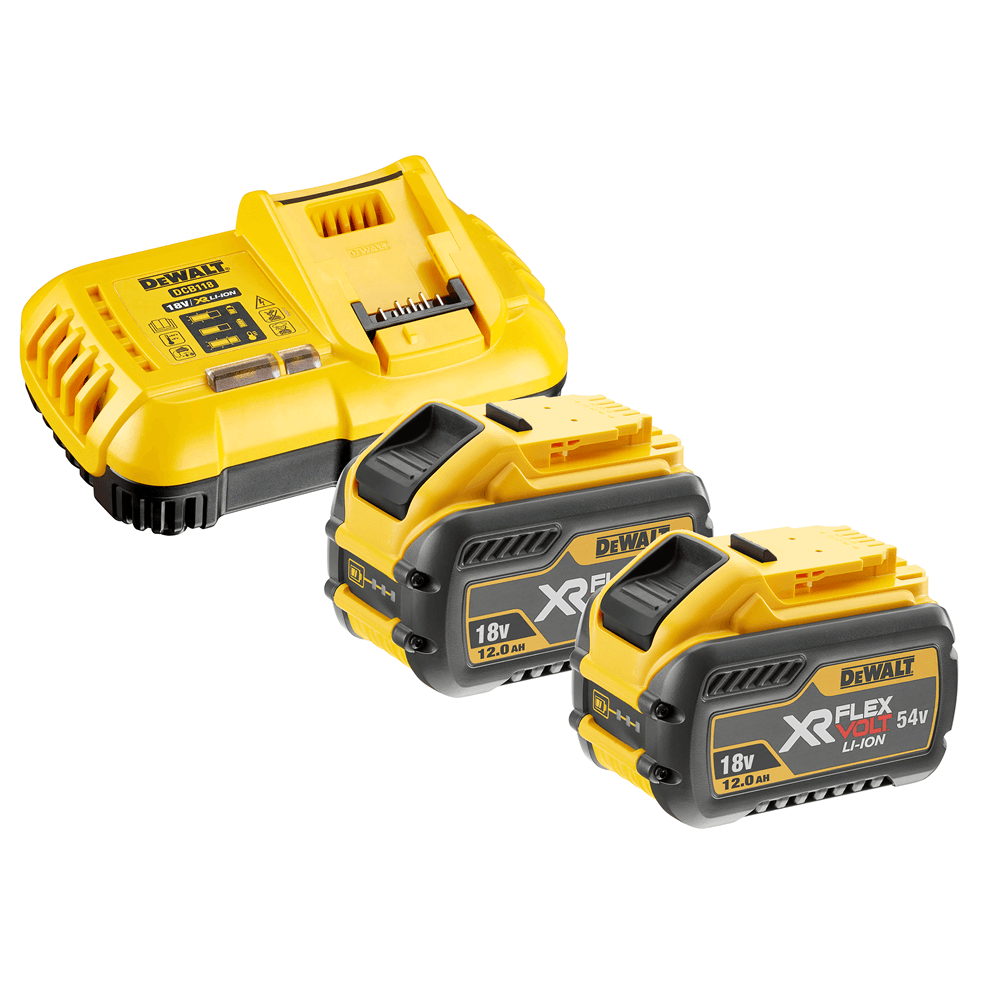 DeWalt startset 2x 12Ah DCB118Y2-QW lader 8A 54V Flexvolt