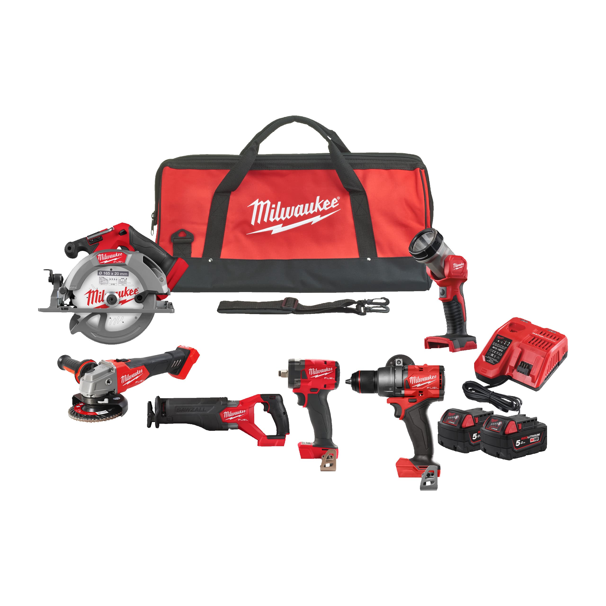 Milwaukee combiset M18 FPP6H3-502B 6-kit 2x 5,0Ah FUEL Powerpack