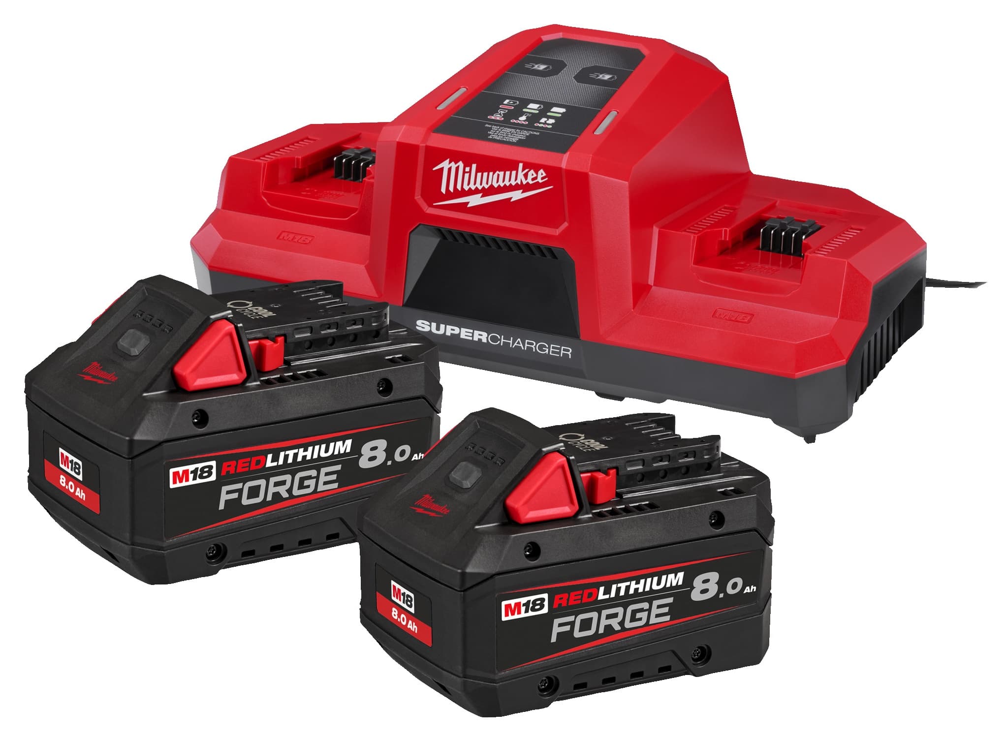 Milwaukee accu startset M18 FORGENRG-802DBSC 9A lader 2x 8,0Ah FORGE