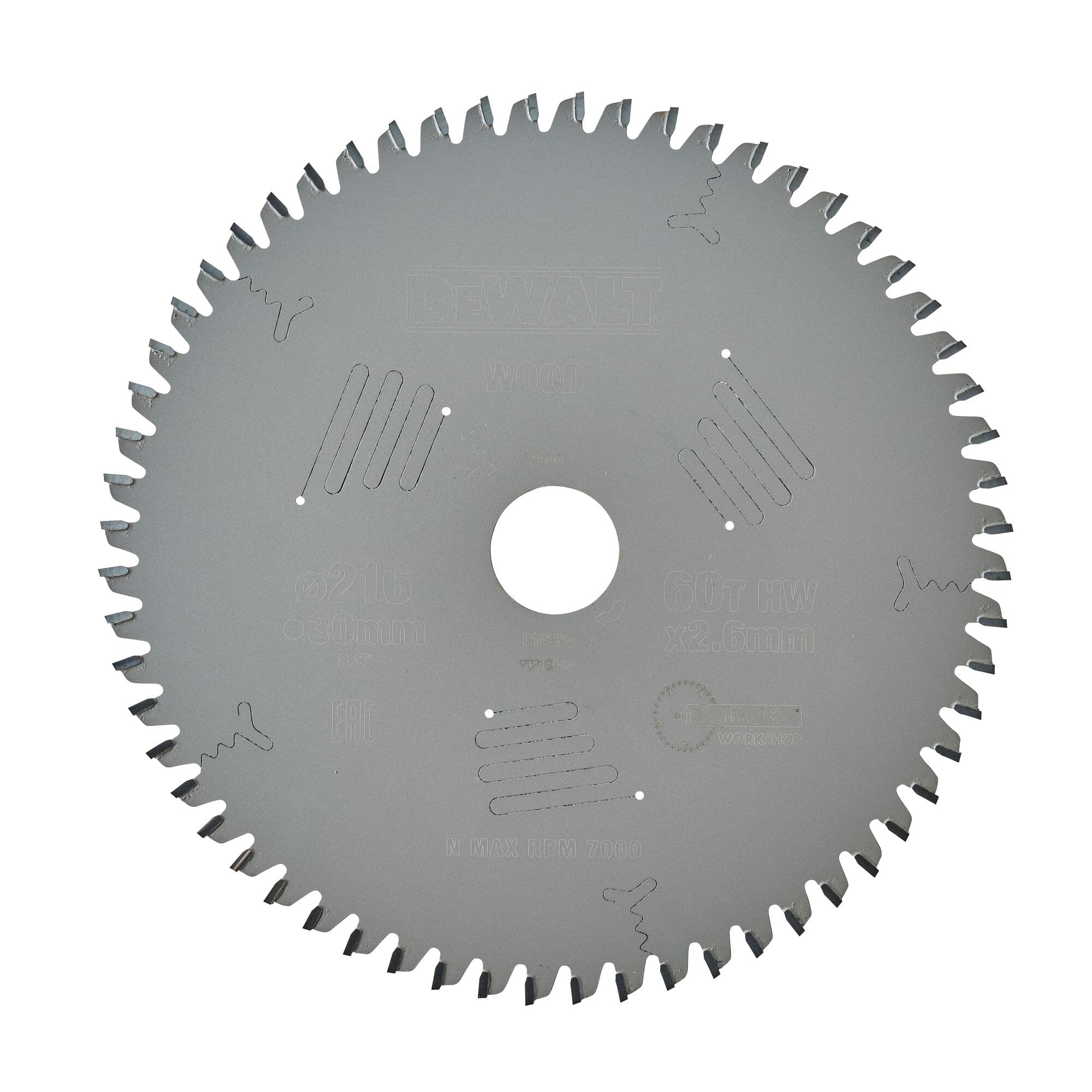 Dewalt Cirkelzaagblad 216x30x2.60 60T wisseltand -5° DT4350-QZ