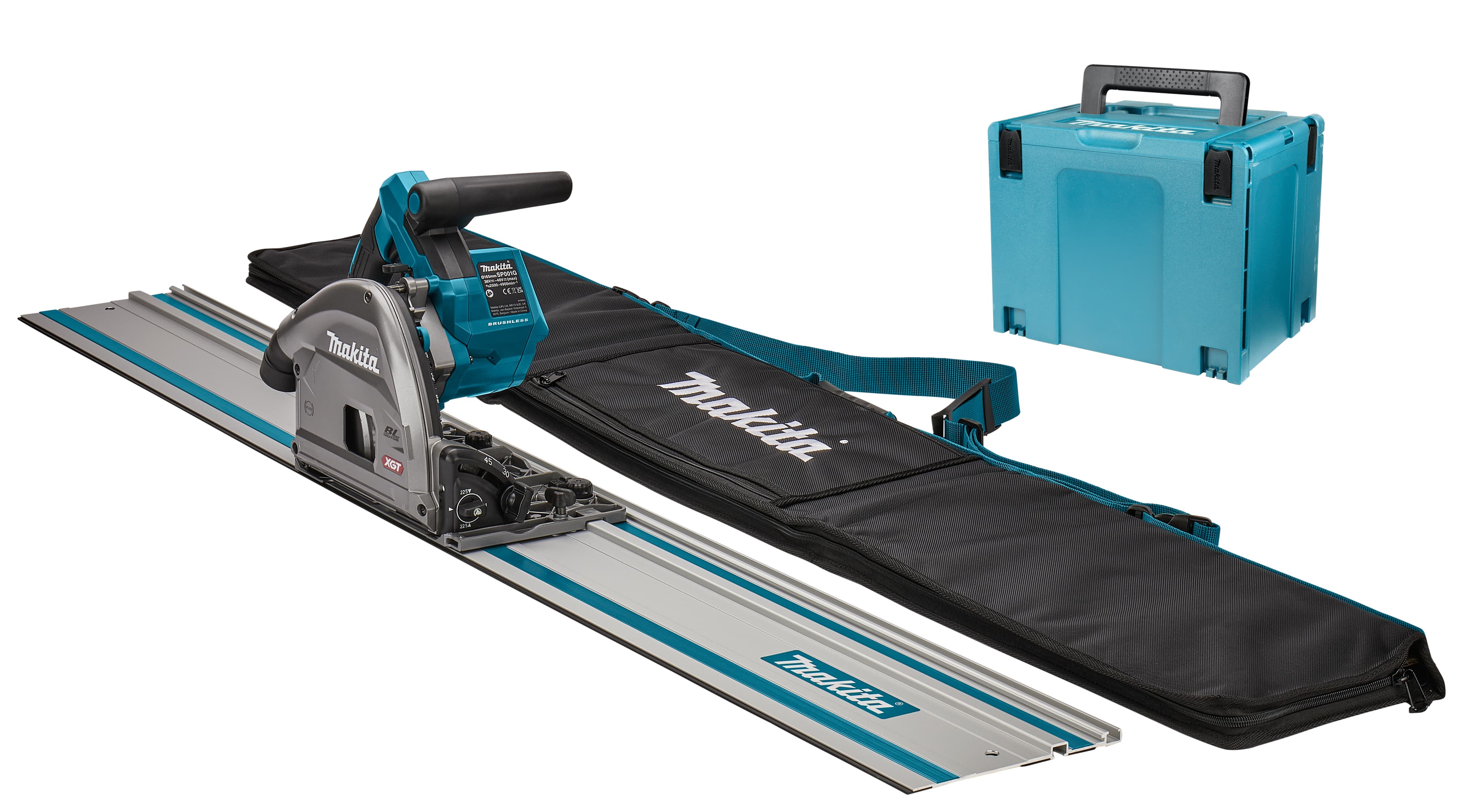 Makita invalzaag SP001GZ04 165mm incl. geleiderail en tas 40V AWS Mbox
