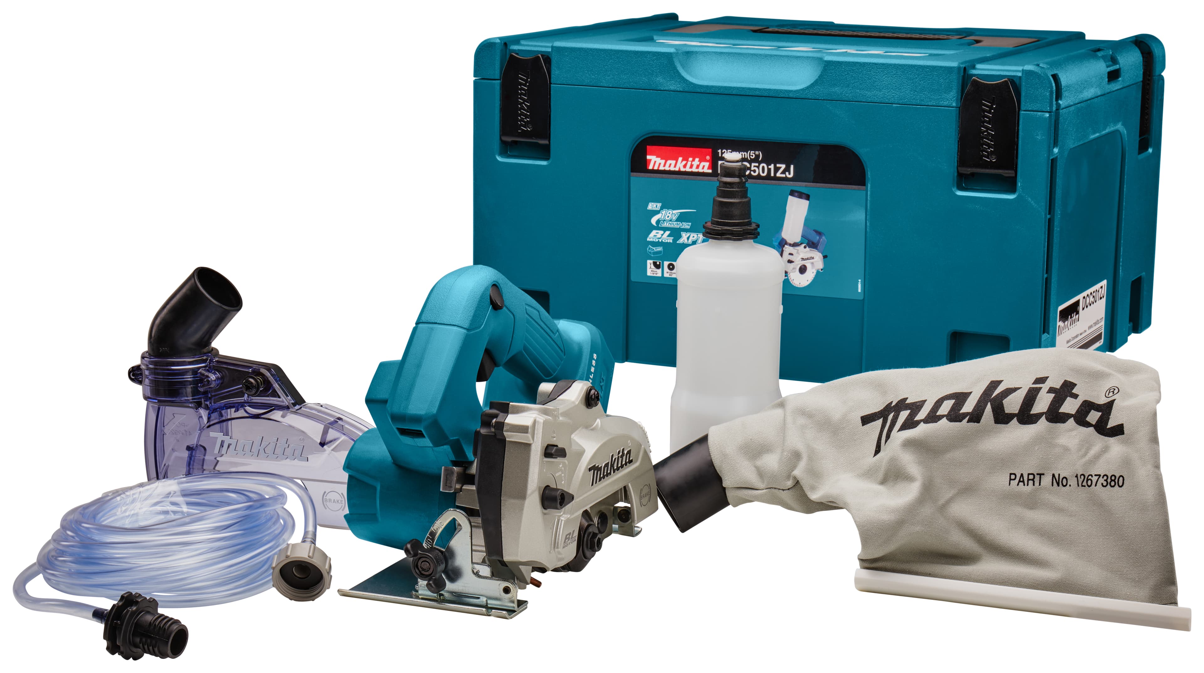 Makita tegelzaag DCC500ZJX6 125mm droog-nat 18V AWS Mbox