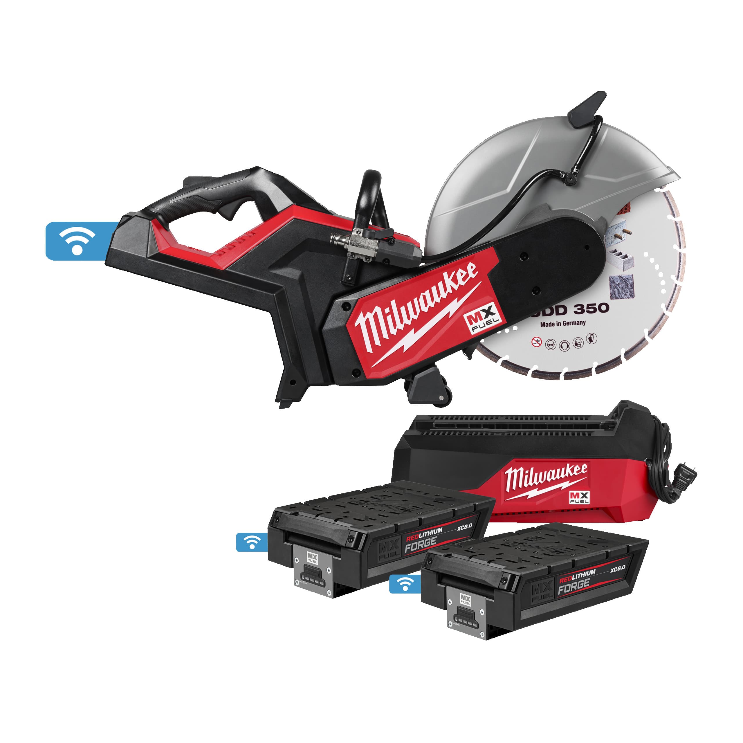 Milwaukee doorslijper MXFCOS350G2FC-802 350mm rem 2x 8,0Ah