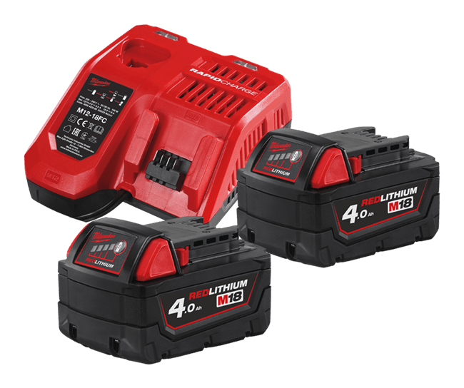 Milwaukee accu startset M18 NRG-402 3A lader 2x 4,0Ah