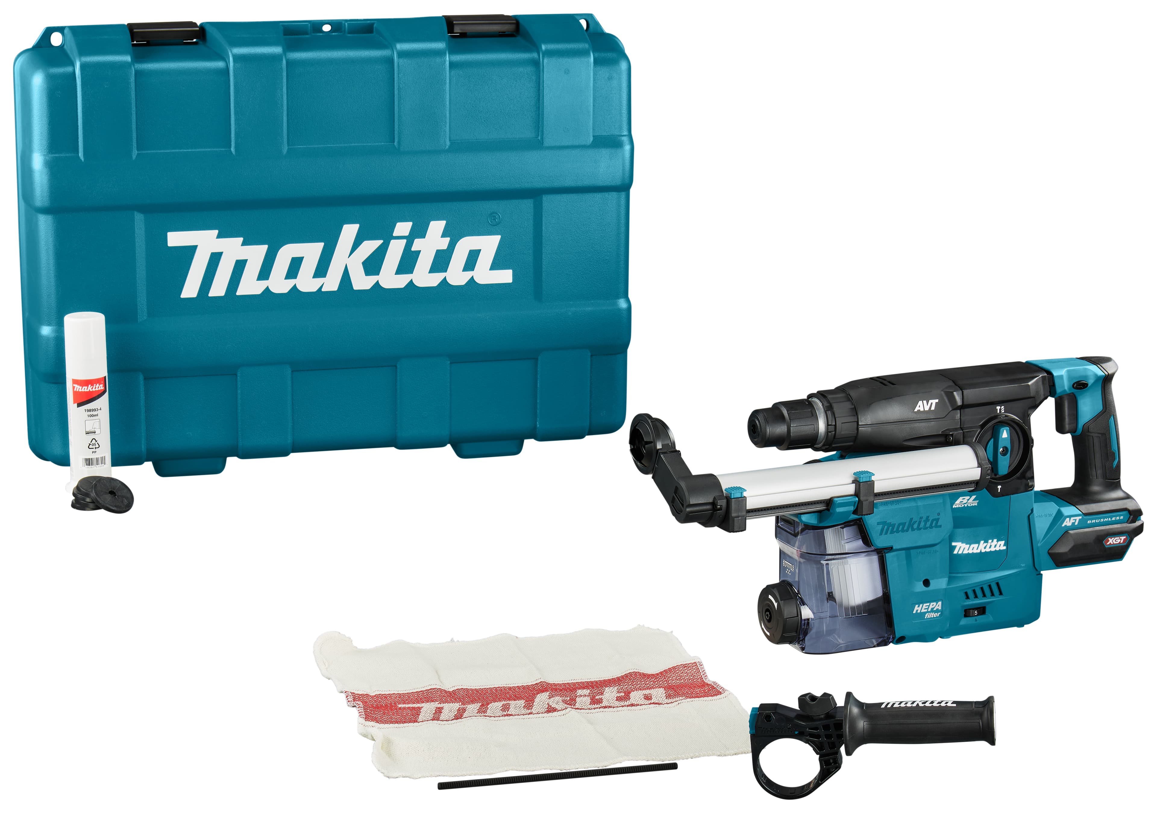 Makita boorhamer HR008GZ03 SDS-plus 3.9j 30mm beitelstop 40V stofafzuiging koffer