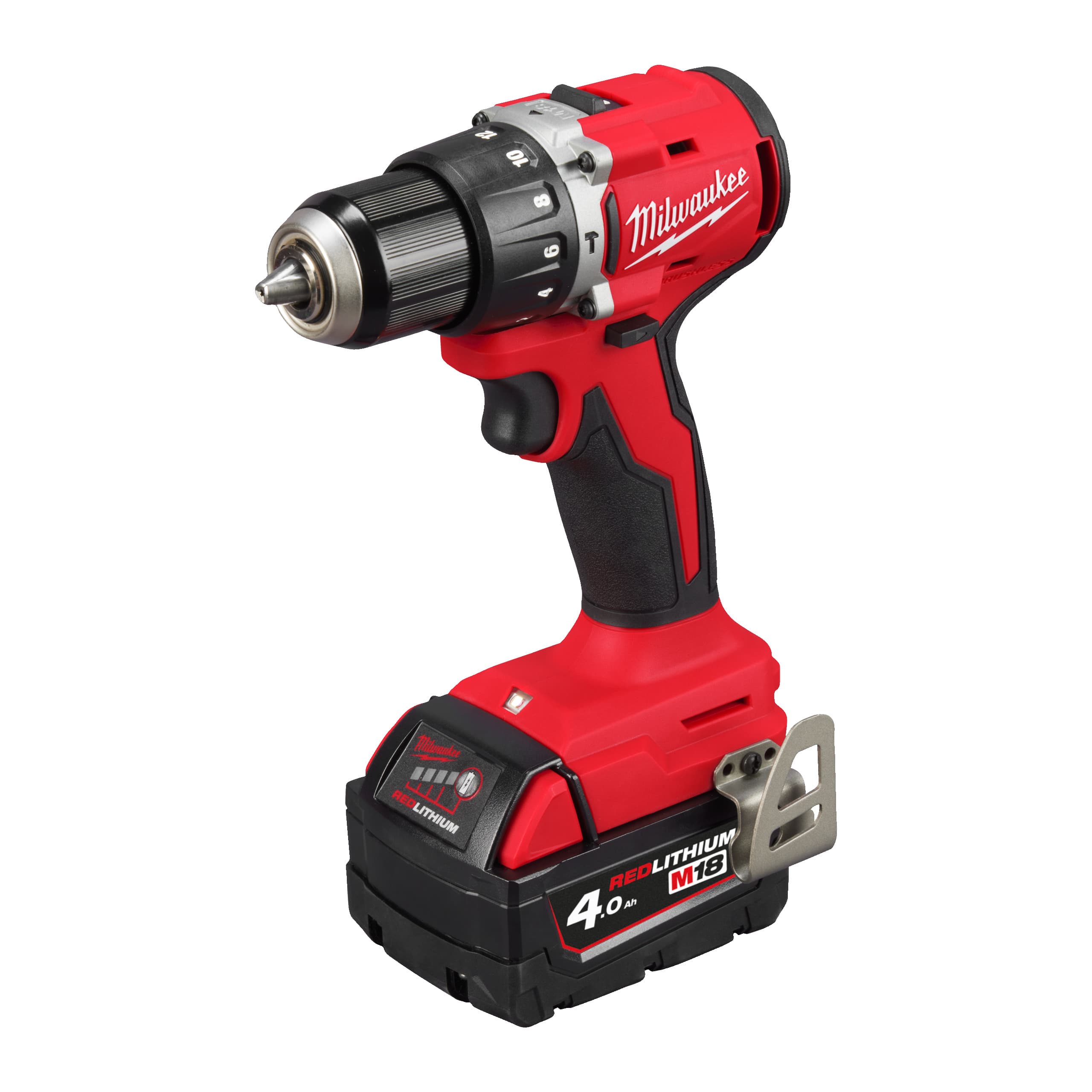 Milwaukee 18V klopboor-/schroefmachine 60Nm compact 2x 4,0Ah M18 BLPDRC-402C