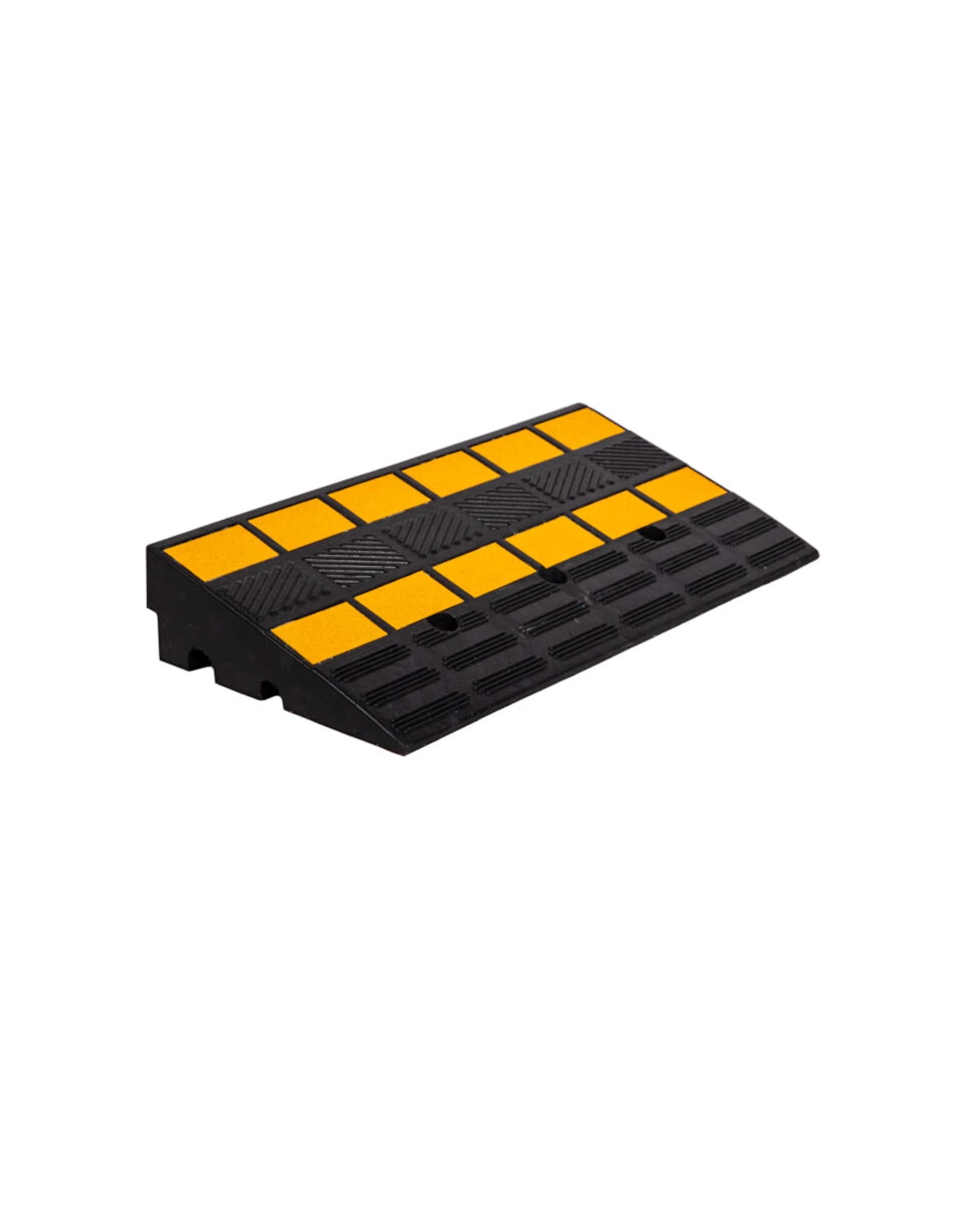 Oprijdrempel rubber 10cm zwart/geel
