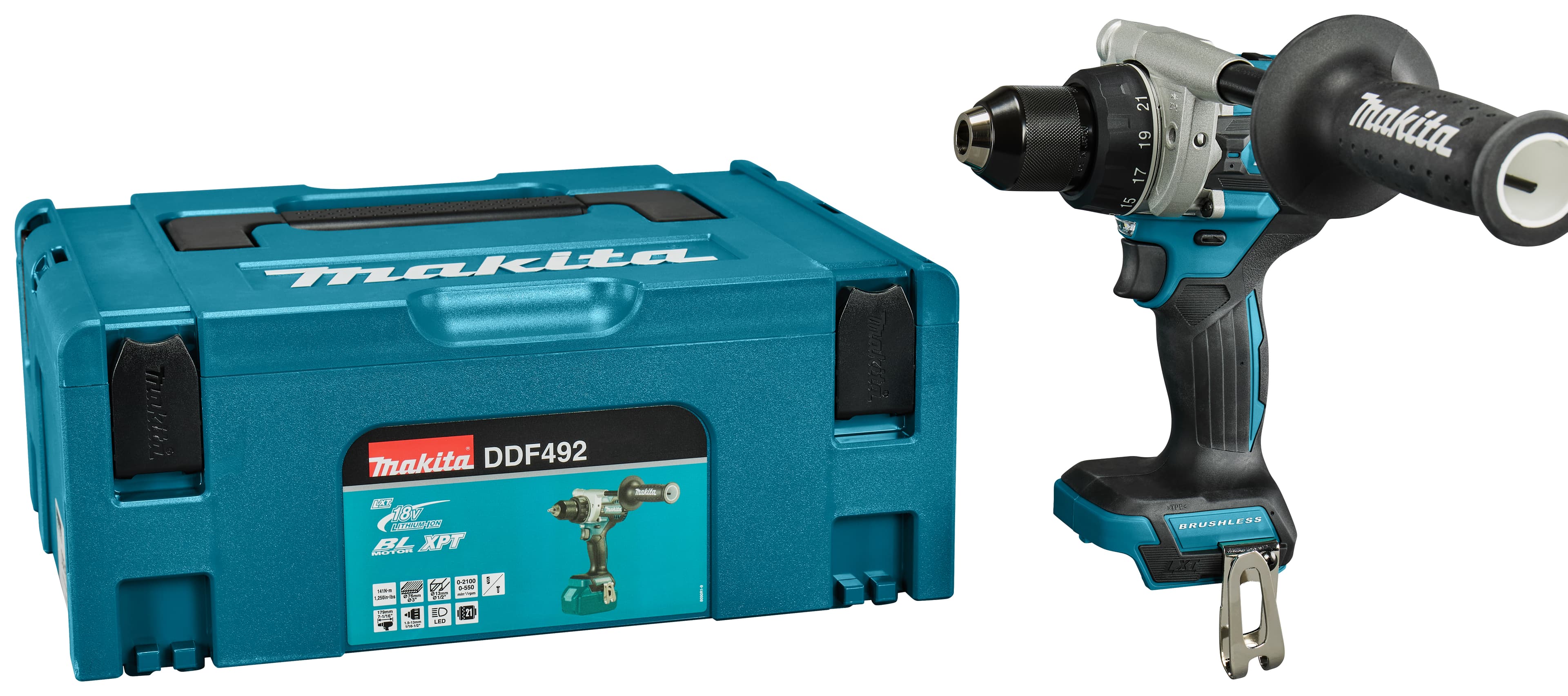 Makita boormachine DDF492ZJ 130Nm 18V Mbox