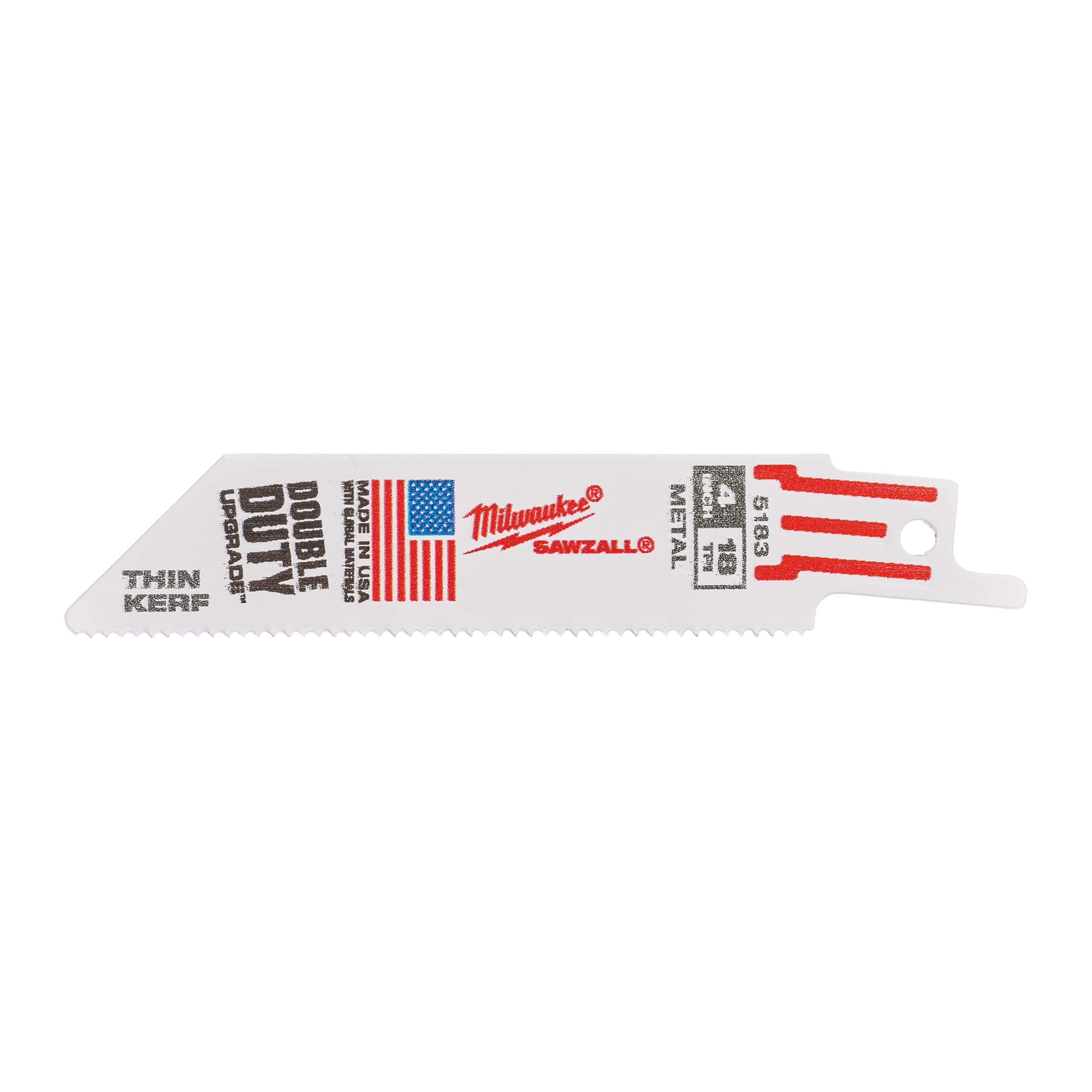 Milwaukee Reciprozaagblad Sawzall metaal Thin Kerf 100mm 18-Tpi (5 stuks)