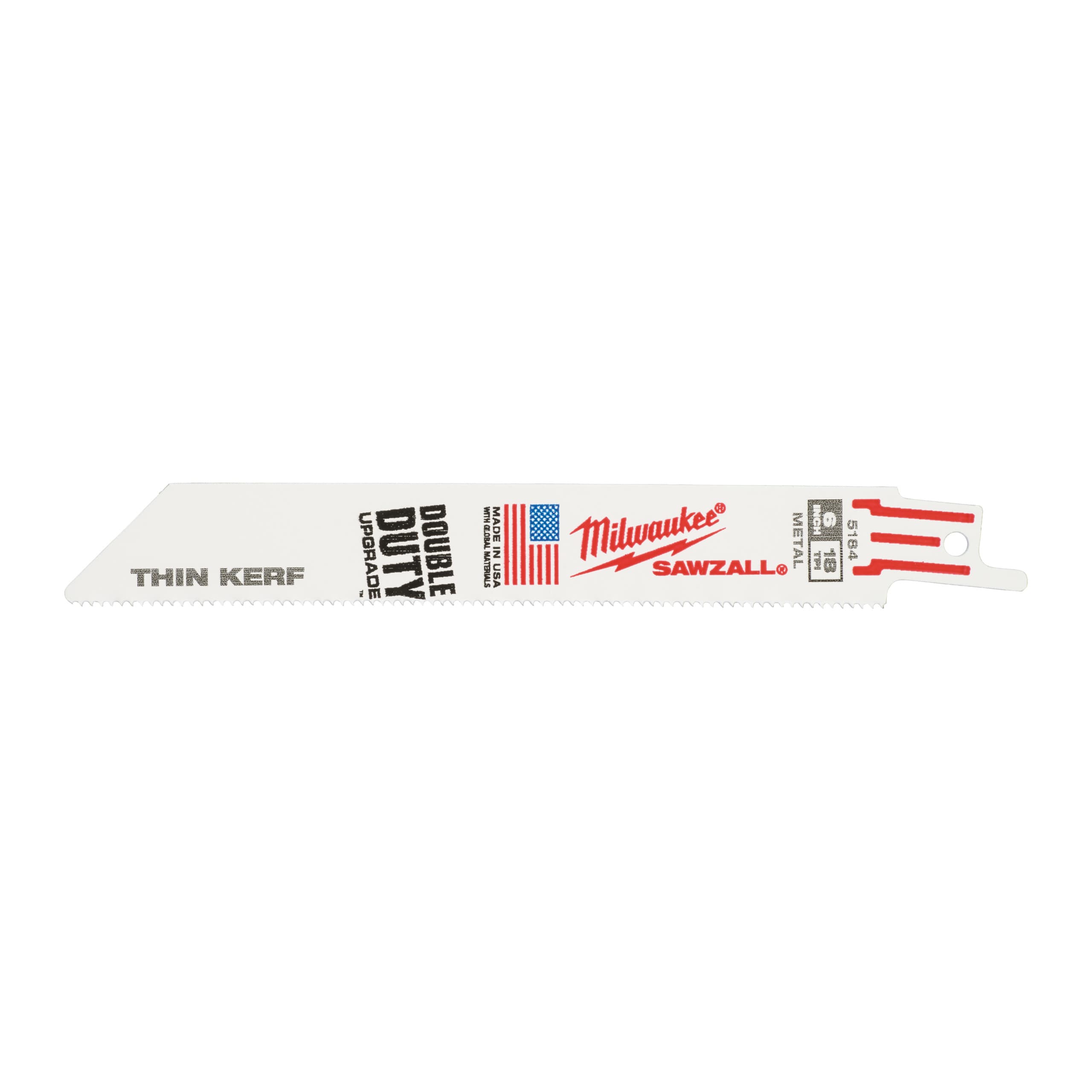 Milwaukee Reciprozaagblad Sawzall metaal Thin Kerf 150mm 18-Tpi (5 stuks)
