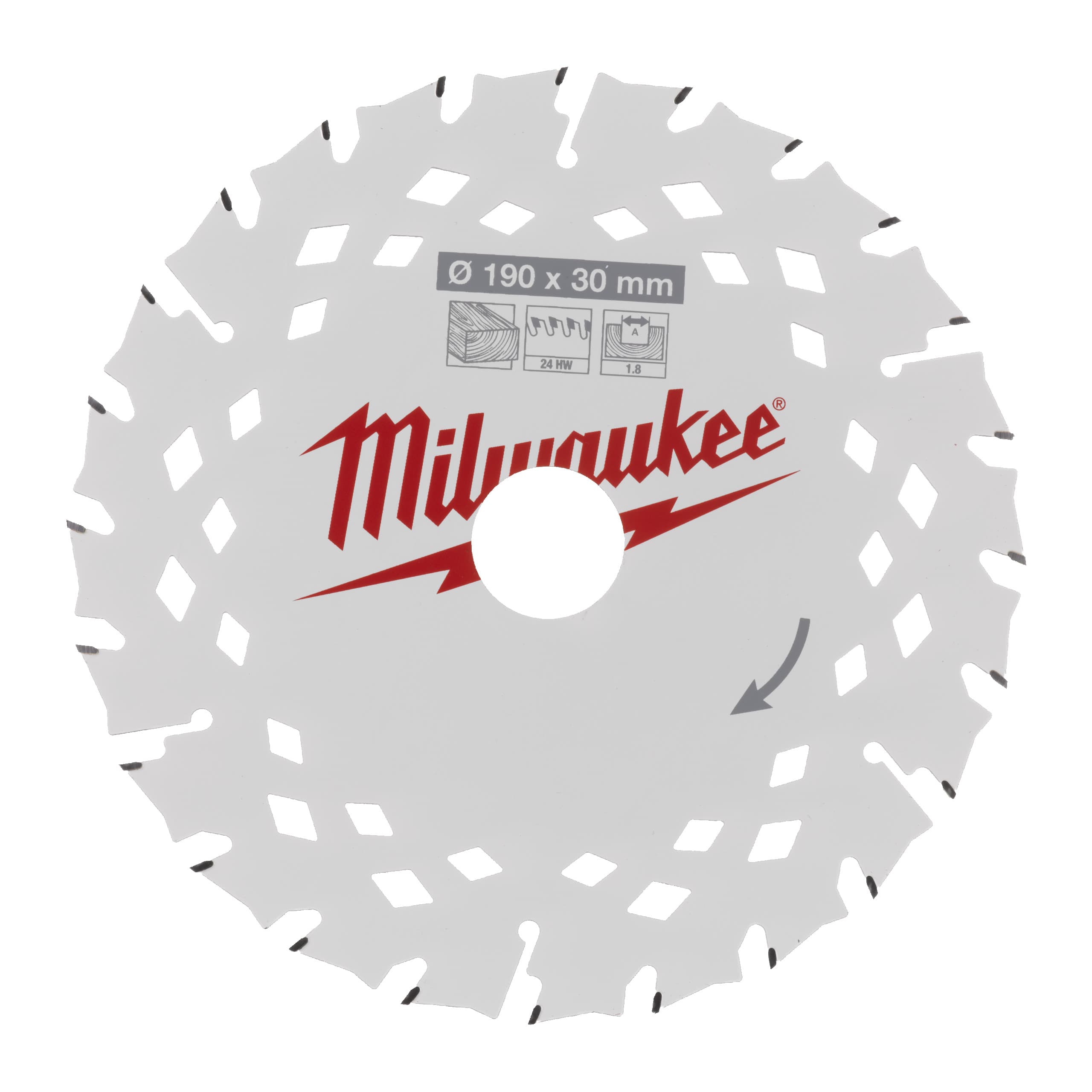 Milwaukee Cirkelzaagblad hout 190 x 30 x 1,8 Thin Kerf ATB 24T