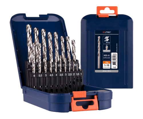 Rotec Metaalboorset HSS-G Silver-line 1-10mm 19dlg