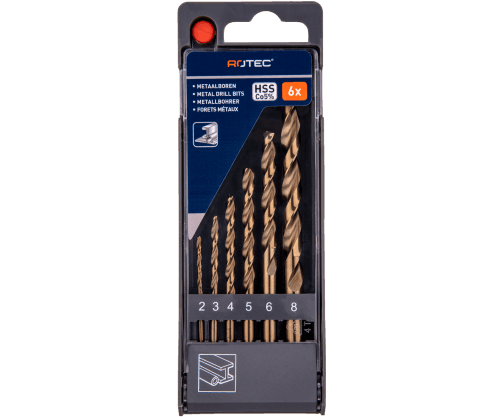 Rotec Metaalboorset HSS-E Gold-line Cobalt 2-8mm 6dlg